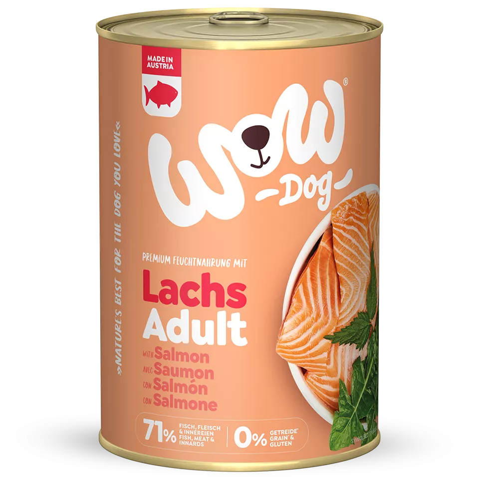 Dosenfutter für Hunde WOW Lachs 150g,400g,800g Dark Salmon