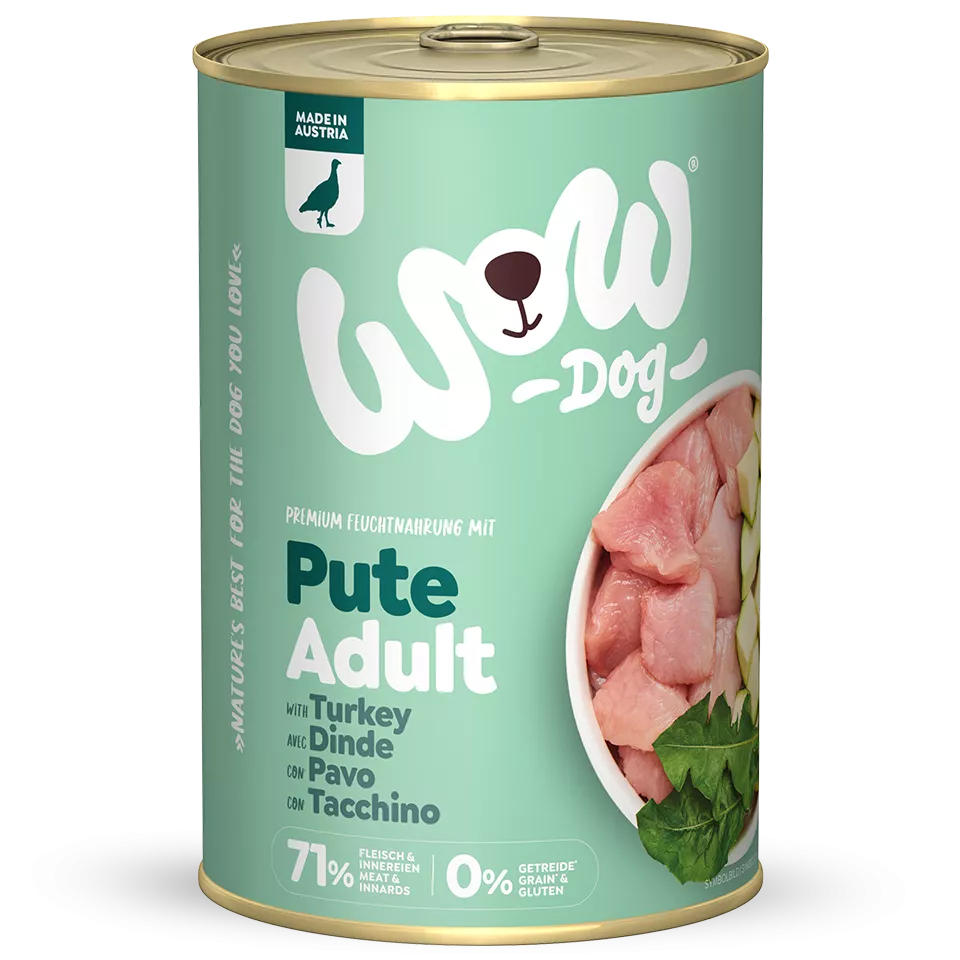Dosenfutter für Hunde WOW Pute 150g,400g,800g Dark Sea Green