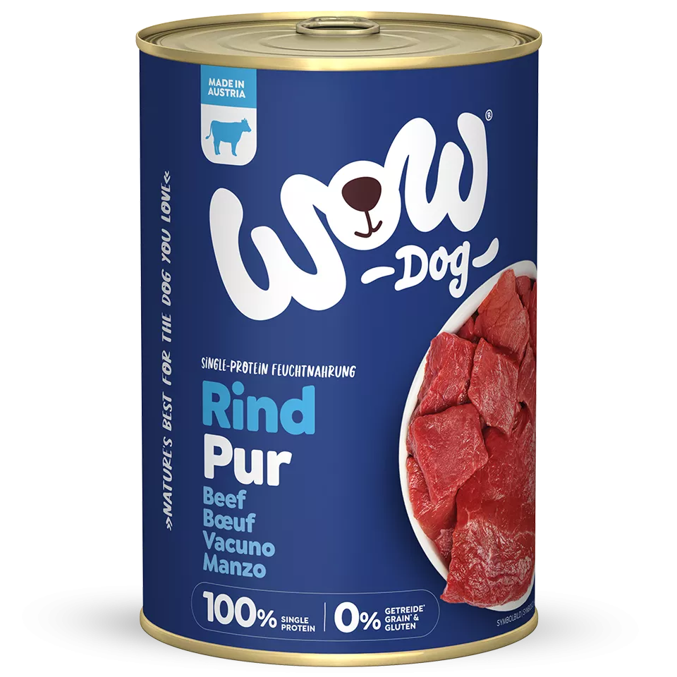 Hundefutter WOW Rind PUR 400g Dark Slate Gray