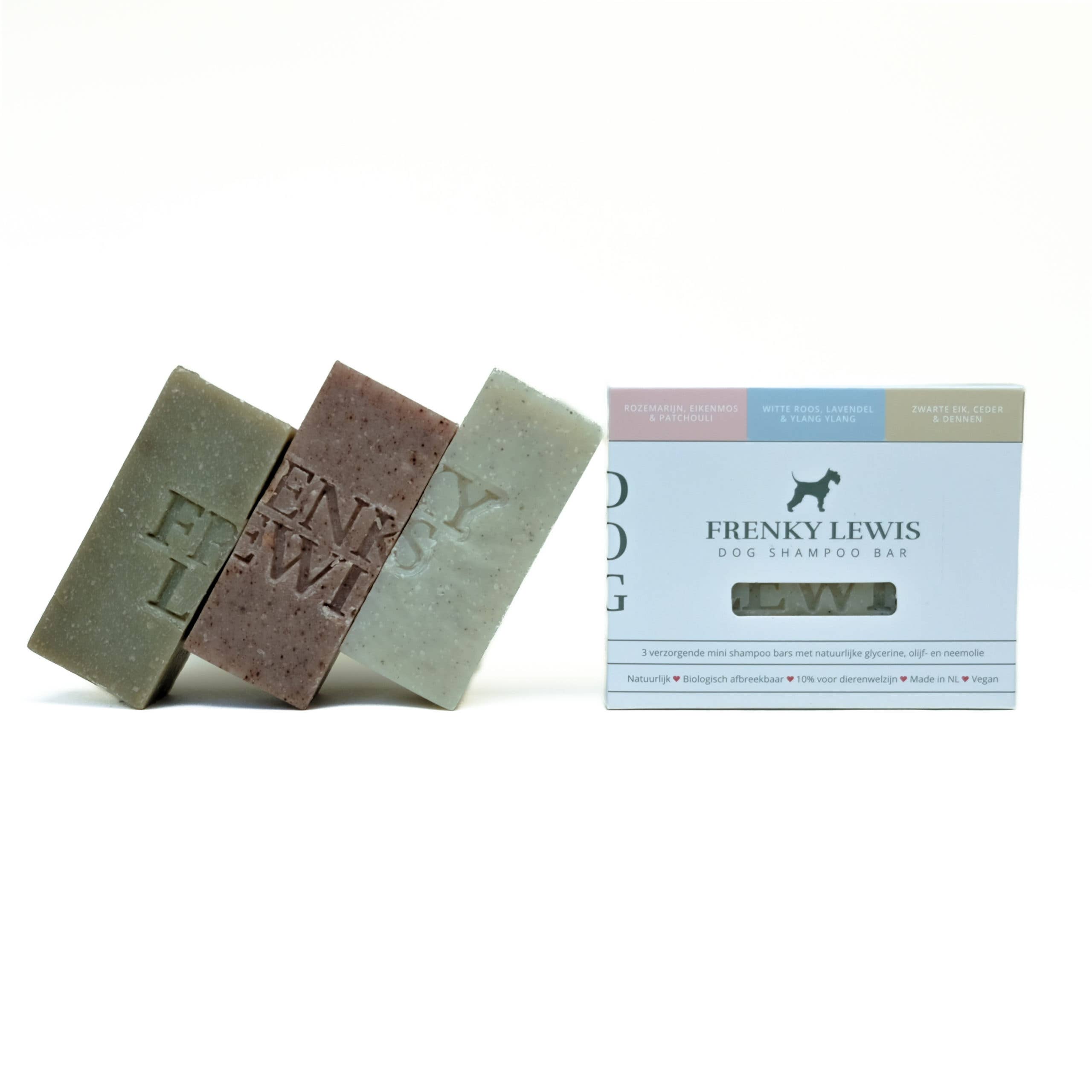 Hundeshampoo-Bar - 3 Mini-Stücke in 3 Düften - 100 % natürlich