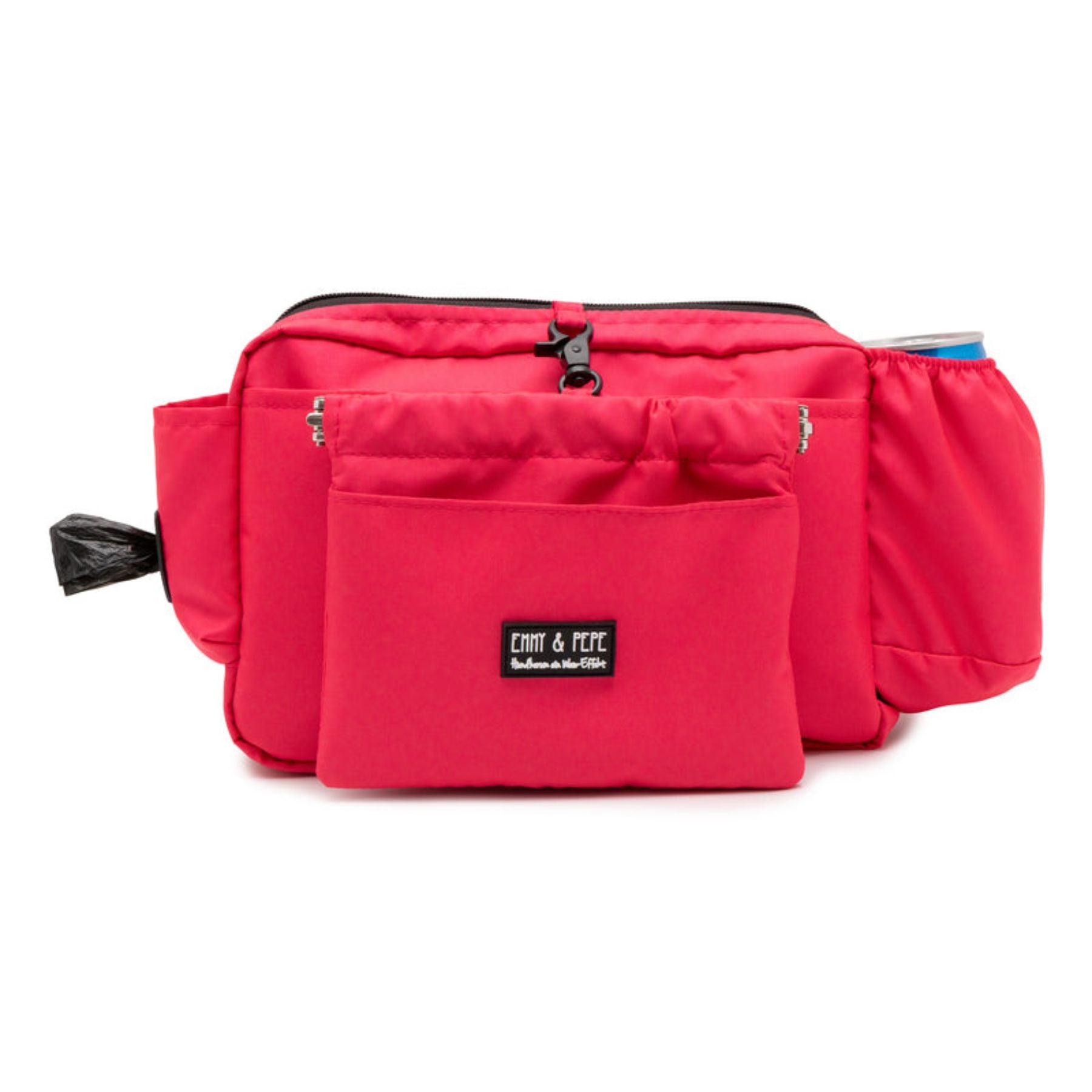 Freigestellte Wau-Pack in Pink als 2 in 1 Gassitasche und Bauchtasche mit abnehmbarer Wau-Pocket, verstellbarem Gurtband und praktischem Stauraum für Gassi und Hundetraining.