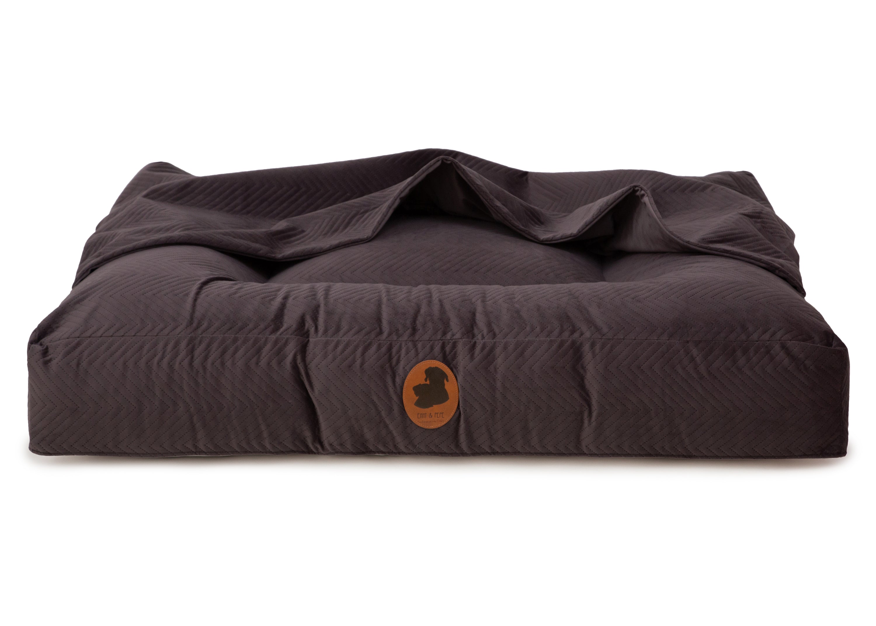 Wechselbezug orthopädisches Hundebett mit Höhle ZickZack Dark Grey / Eckig / S (80x60cm),Dark Grey / Eckig / M (100x80cm),Dark Grey / Eckig / L (120x100cm),Dark Grey / Eckig / XL (140x120cm) Dark Slate Gray