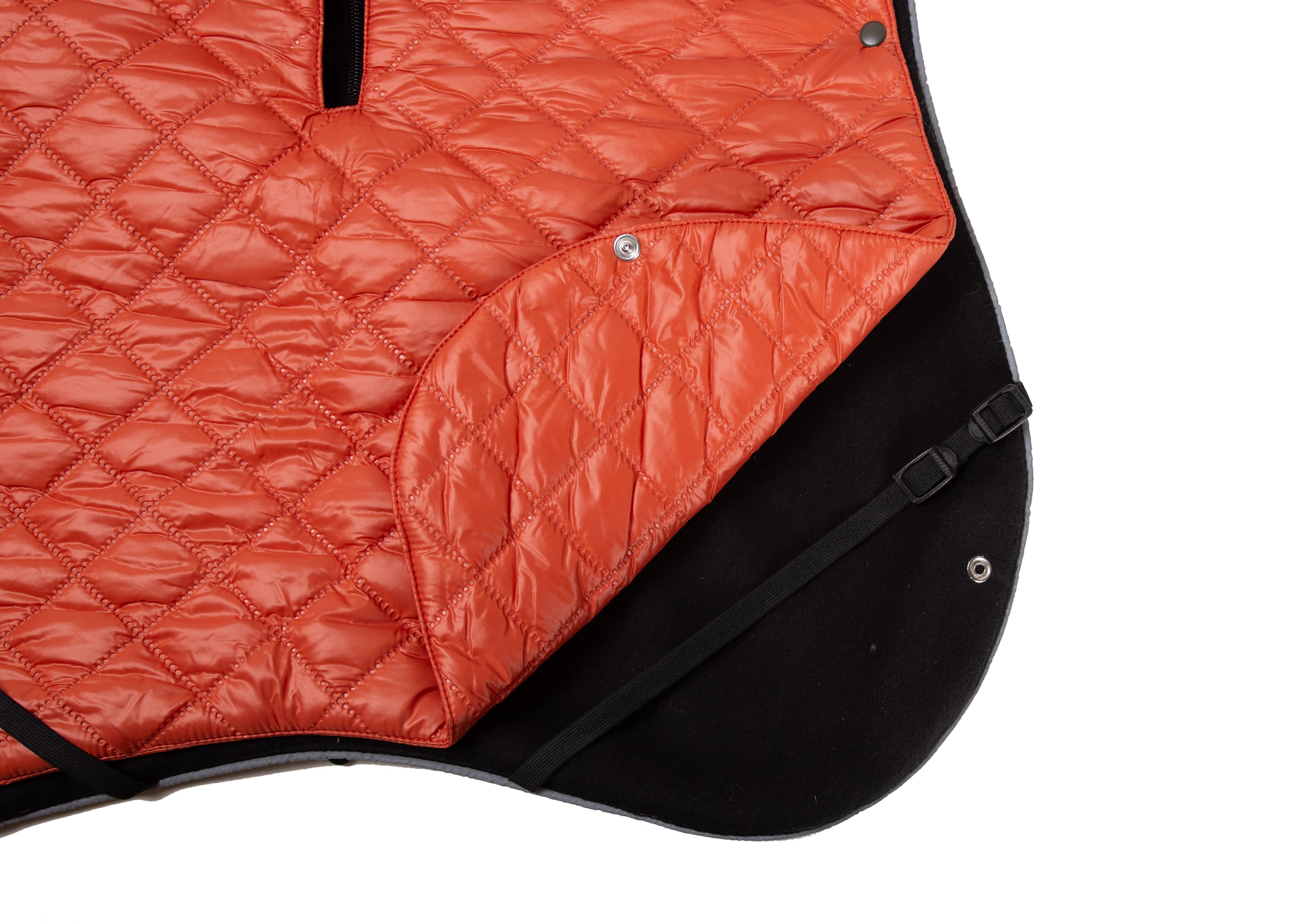 Wau-Coat 2 in 1 Hundemantel, Regen- und Wintermantel in einem, Modell Olive, Innenfutter Orange -verstellbare Beinschlaufe