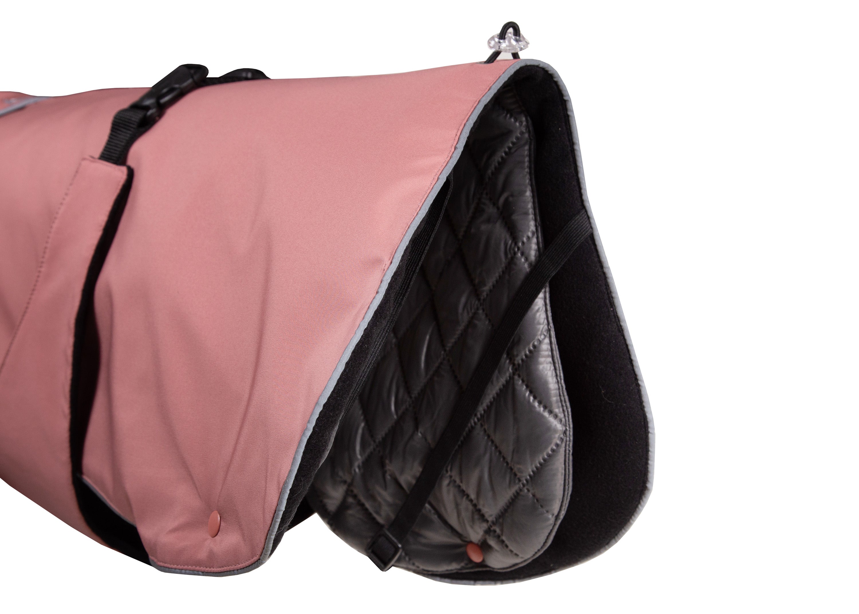 Wau-Coat Hundemantel in Rosa mit verstellbarem Rückenabschluss und herausnehmbarem Innenfutter für optimalen Wetterschutz mit praktischen Beinschlaufen