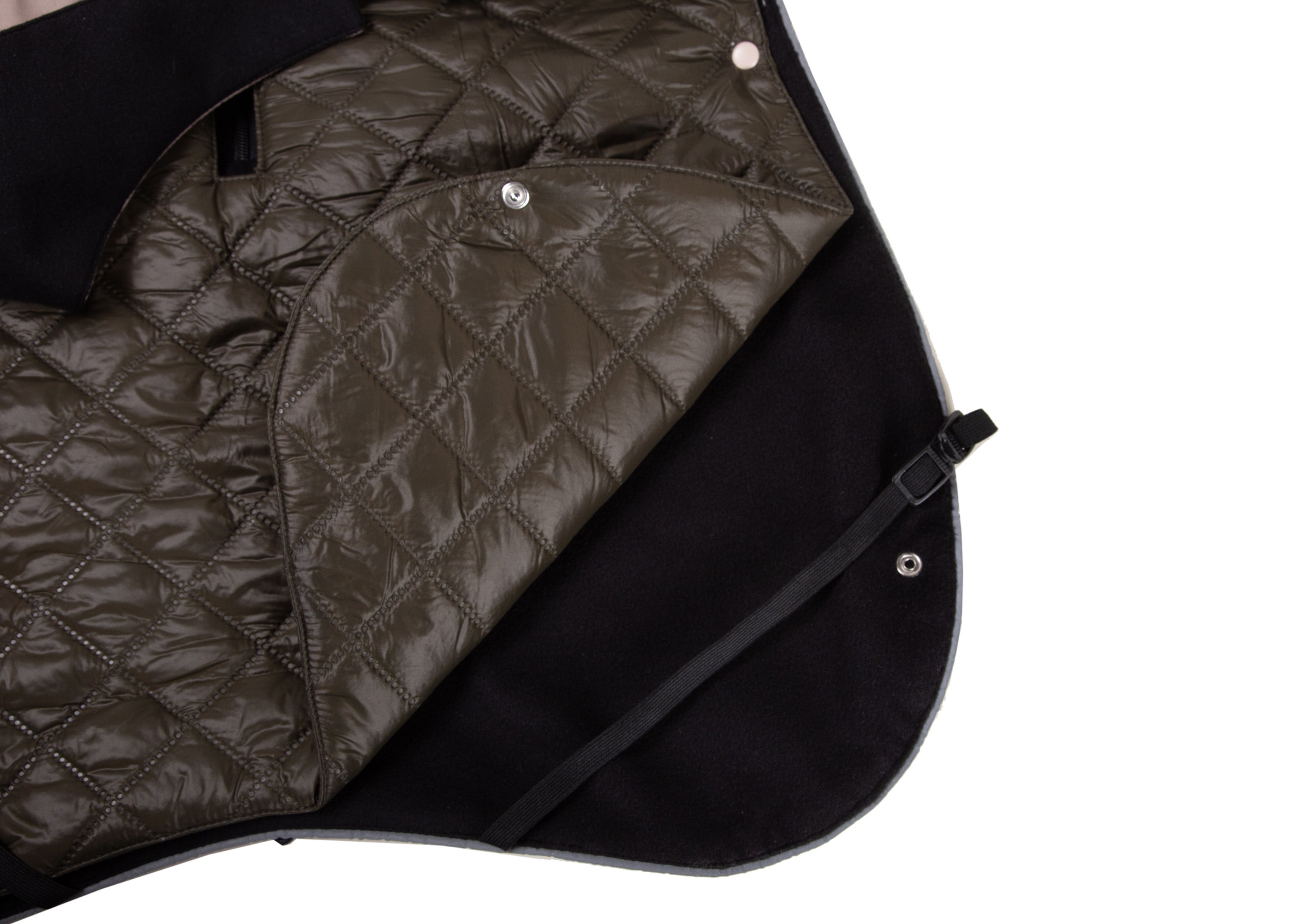 Wau-Coat 2 in 1 Hundemantel, Regen- und Wintermantel in einem, Modell Taupe, Innenfutter Grau - verstellbare Beinschlaufe