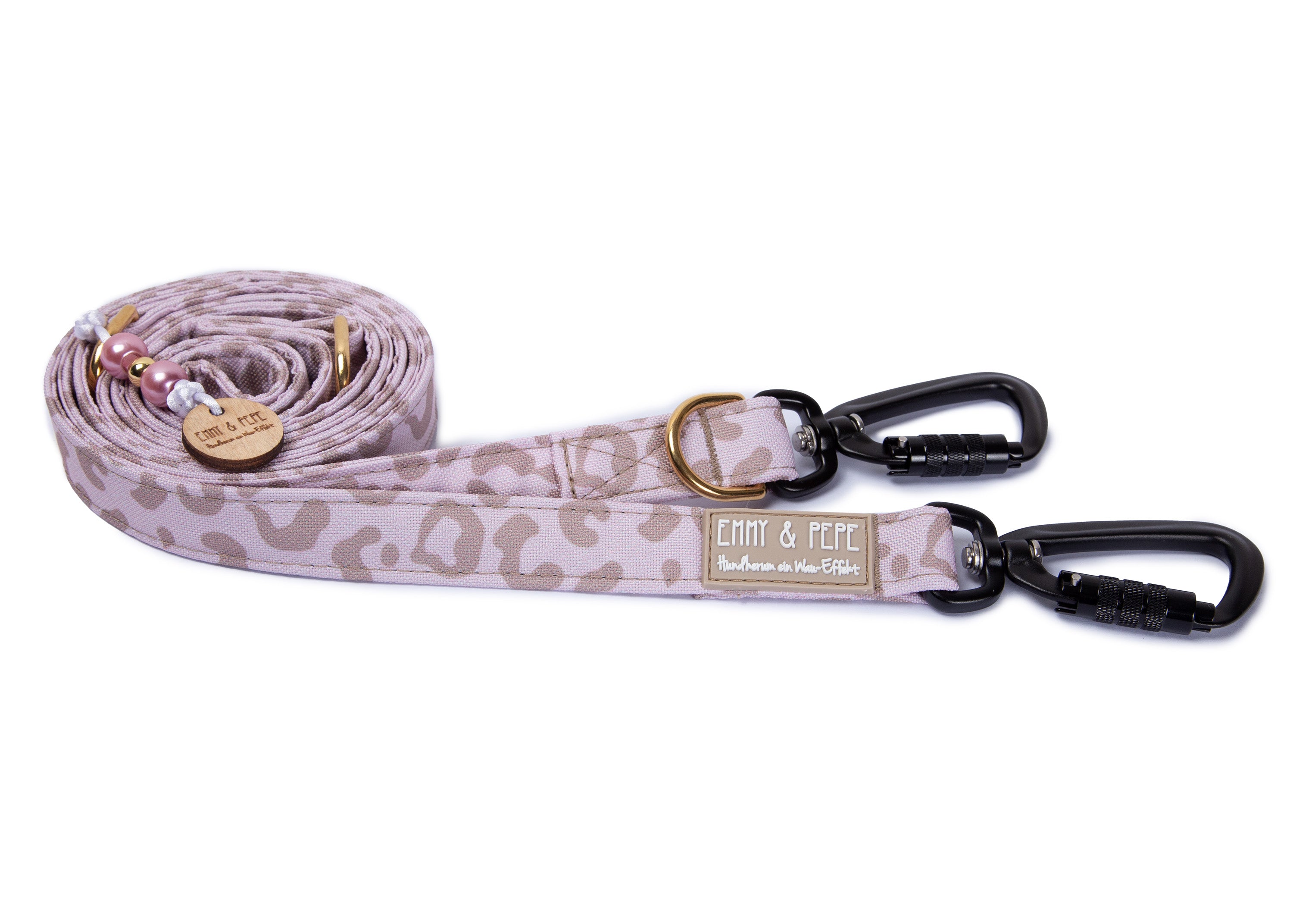 Hundeleine Modell Leo Creme mit Sicherheitskarabiner
