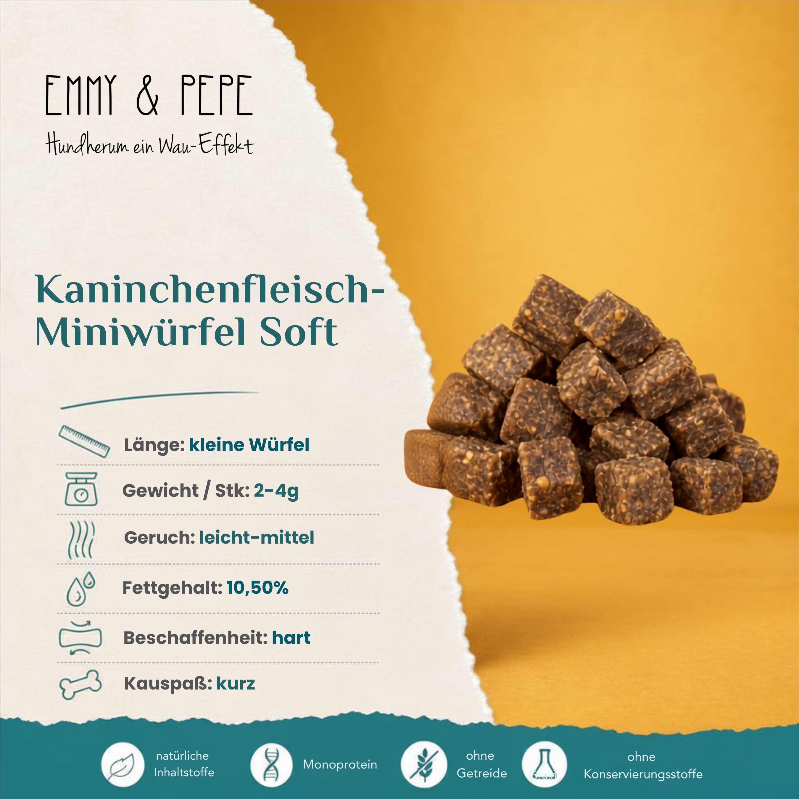 Wau-Happen Kaninchenfleisch-Miniwürfel Soft