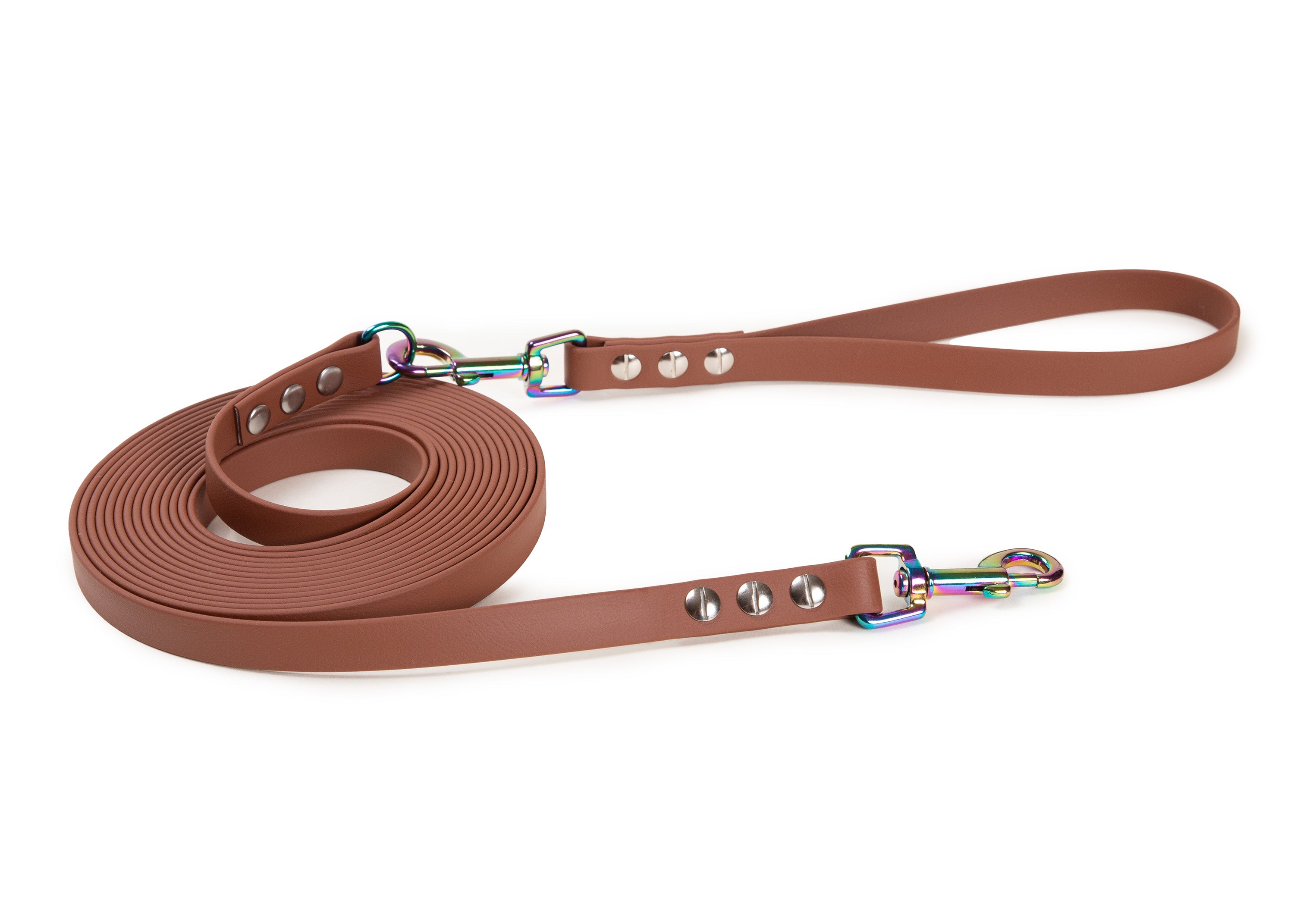 Schleppleine Super Flex Braun Länge 5 oder 10 Meter, mit oder ohne abnehmbarer Handschlaufe