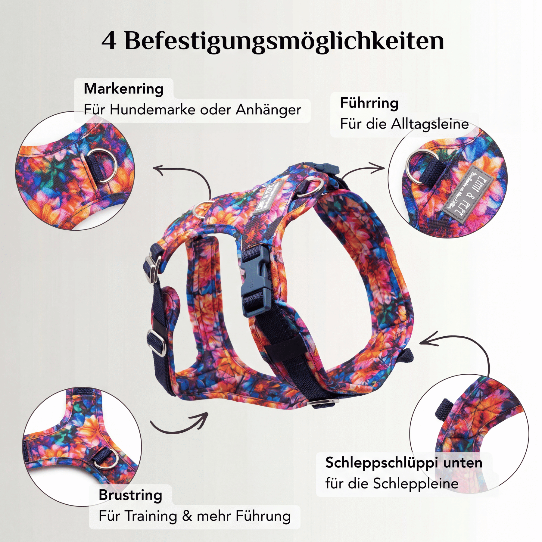 Hundegeschirr mit Halsöffnung Dahlia