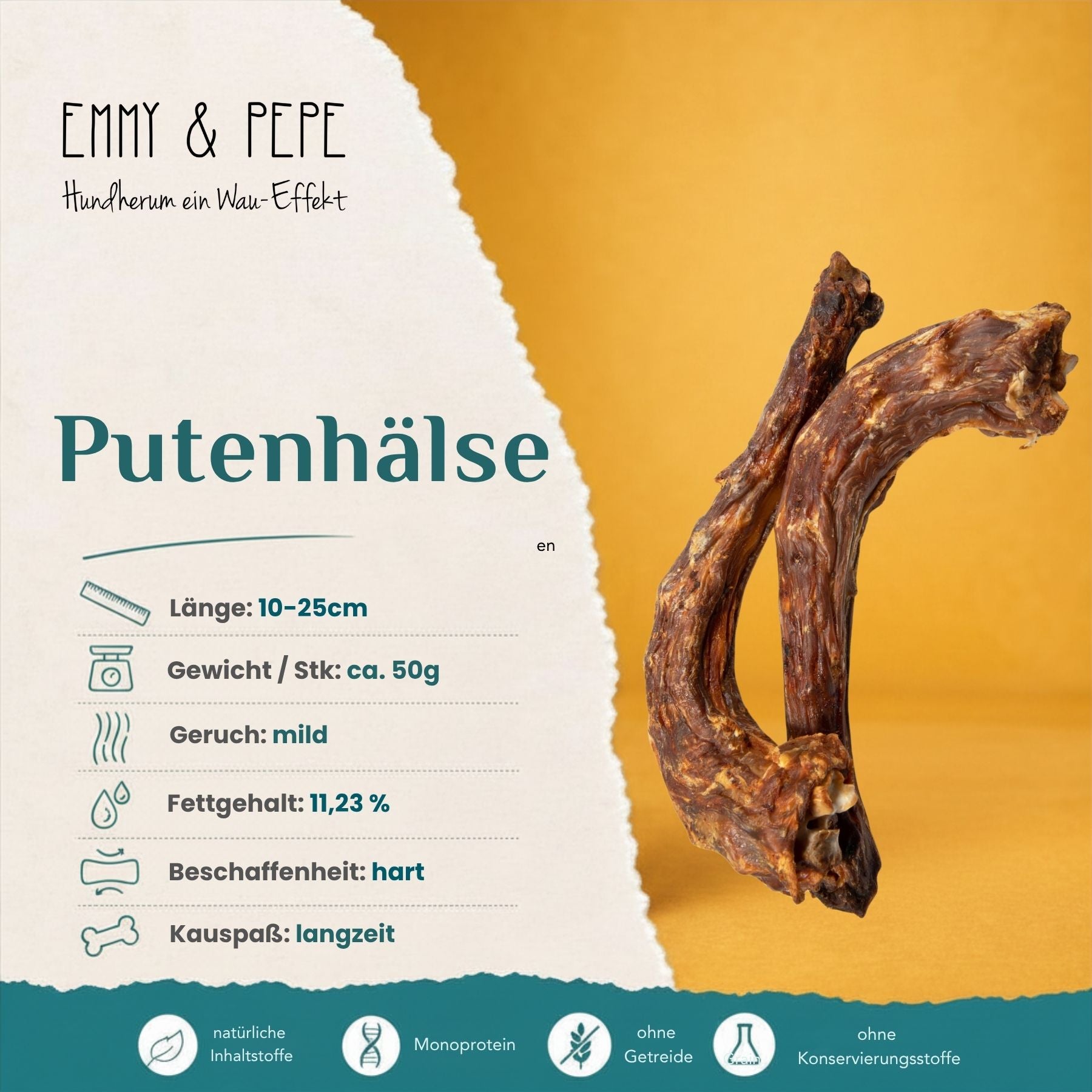 Wau-Knabber Putenhälse