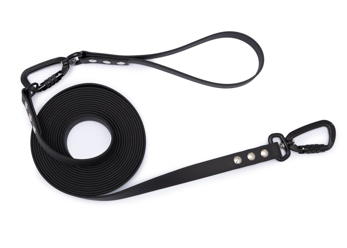 Schleppleine mit abnehmbarer Handschlaufe Schwarz