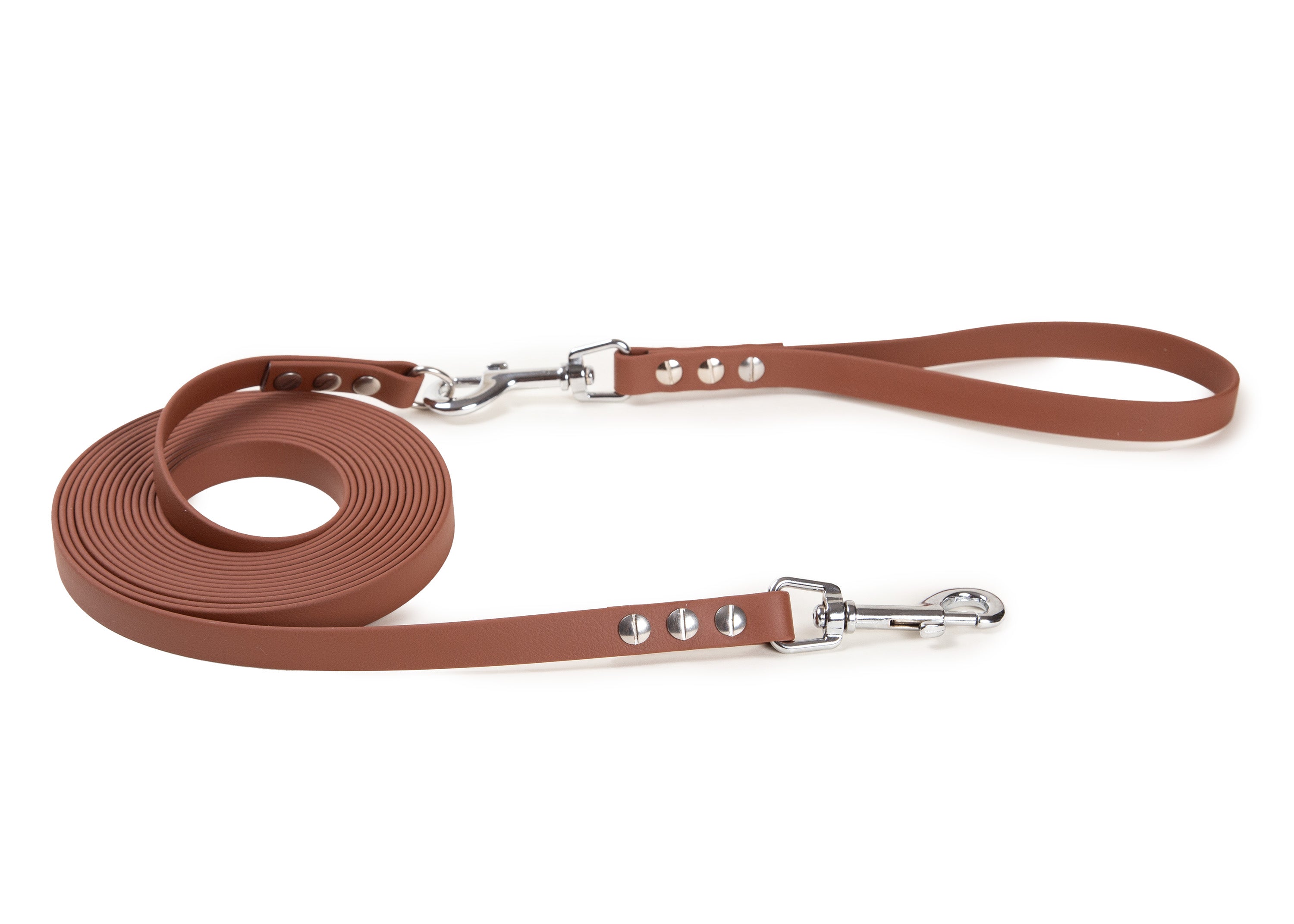 Schleppleine Super Flex Braun Silber / 5m / 10 m oder 15 m, mit oder ohne abnehmbarer Handschlaufe