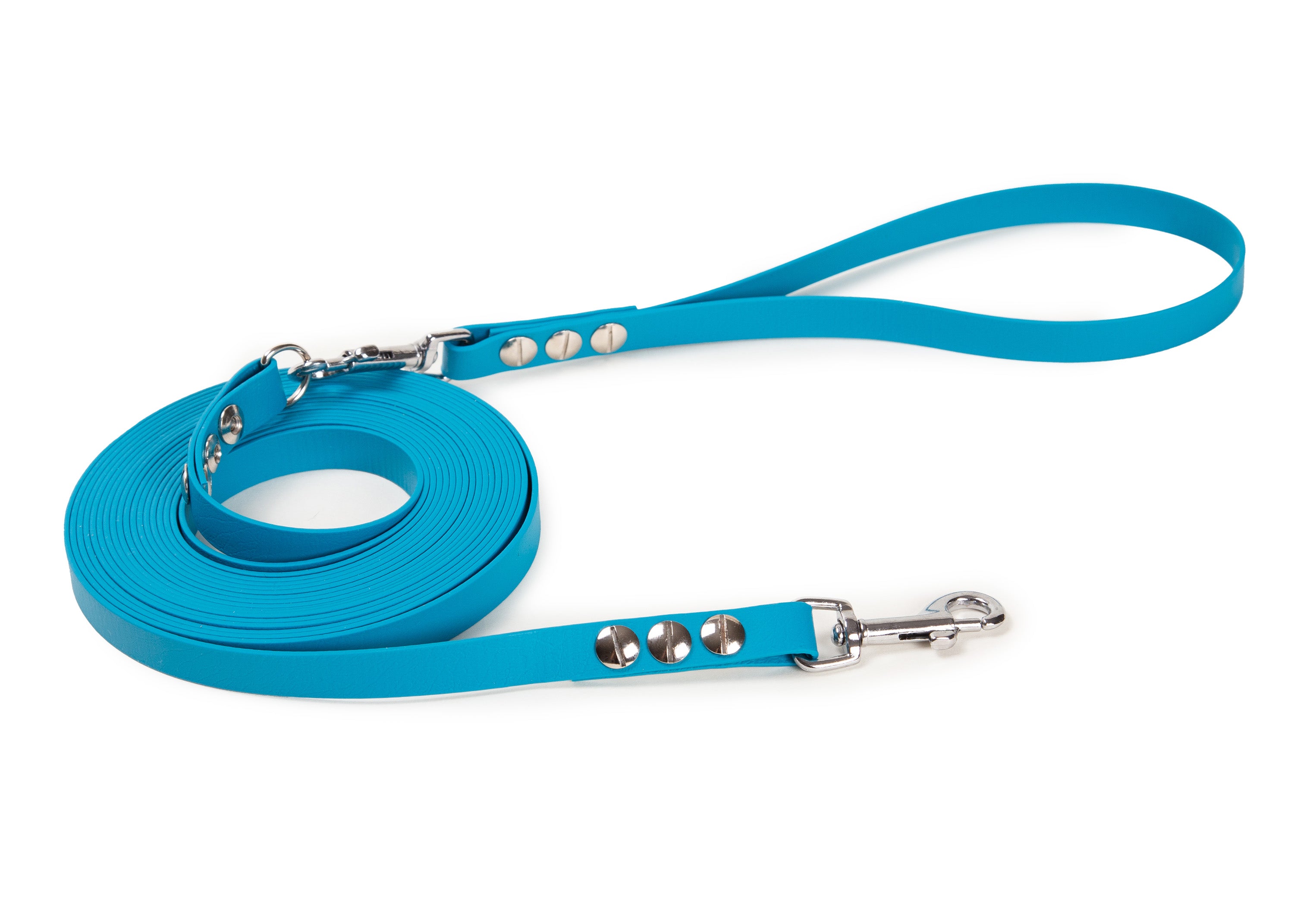 Schleppleine Super Flex Hellblau Silber / 5m / 10 m oder 15 m, mit oder ohne abnehmbarer Handschlaufe