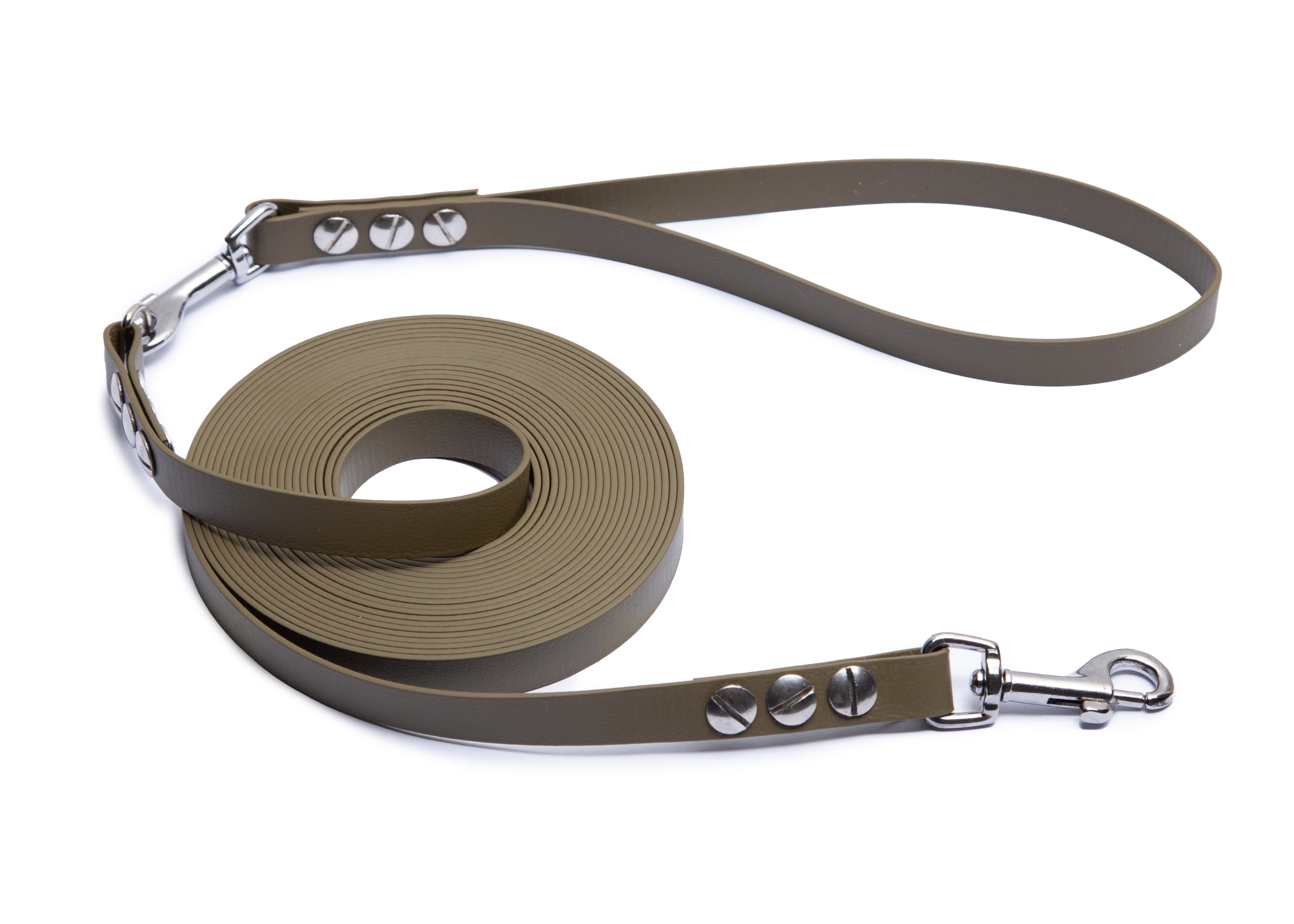 Schleppleine Super Flex Olive Silber / 5m / 10 m oder 15 m, mit oder ohne abnehmbarer Handschlaufe