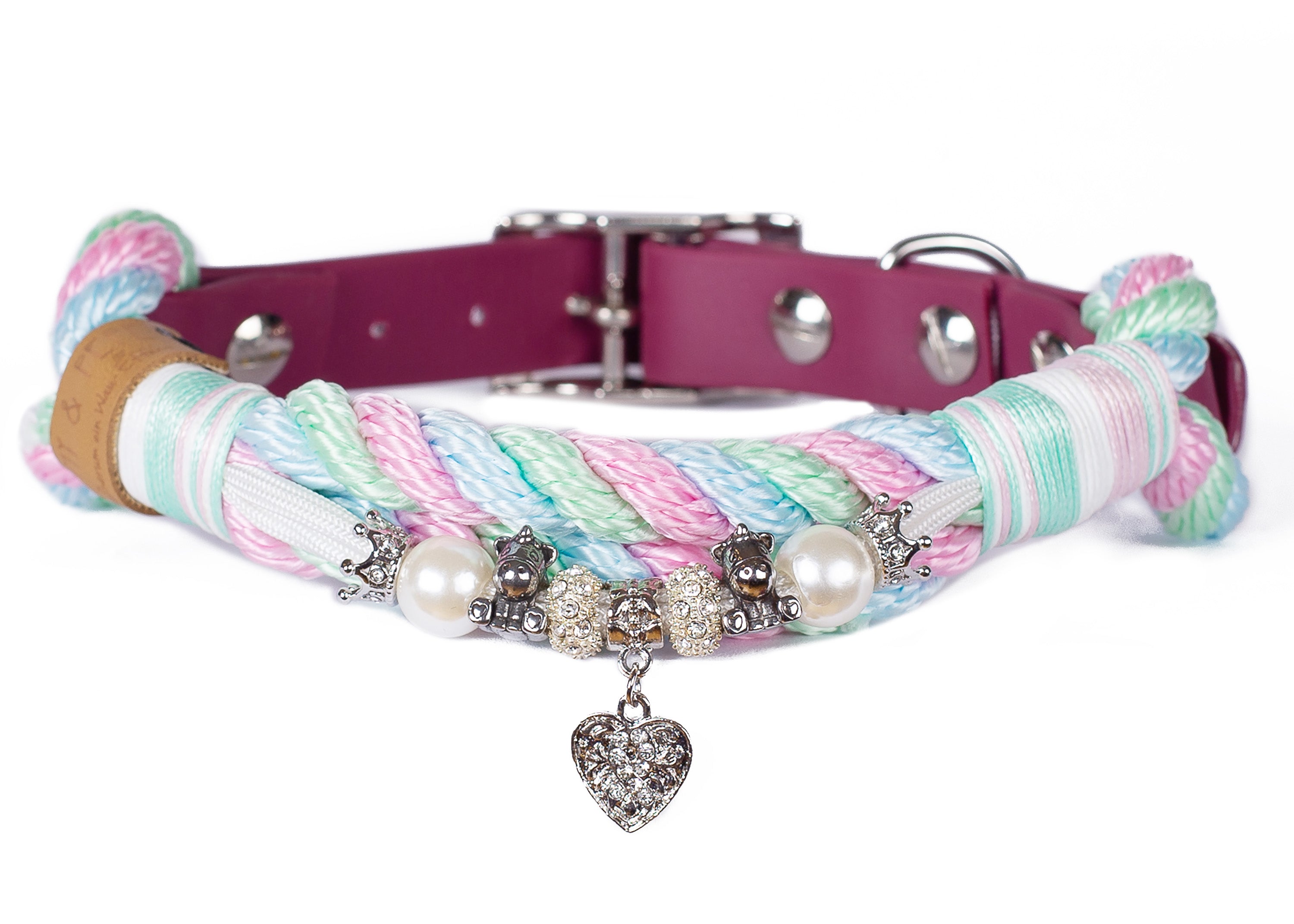 Tauhalsband mit Perlen Candy XS (20-25cm),S (25-33cm),M (33-40cm),L (39-49cm),XL (49-59cm),XXL (59-69cm)