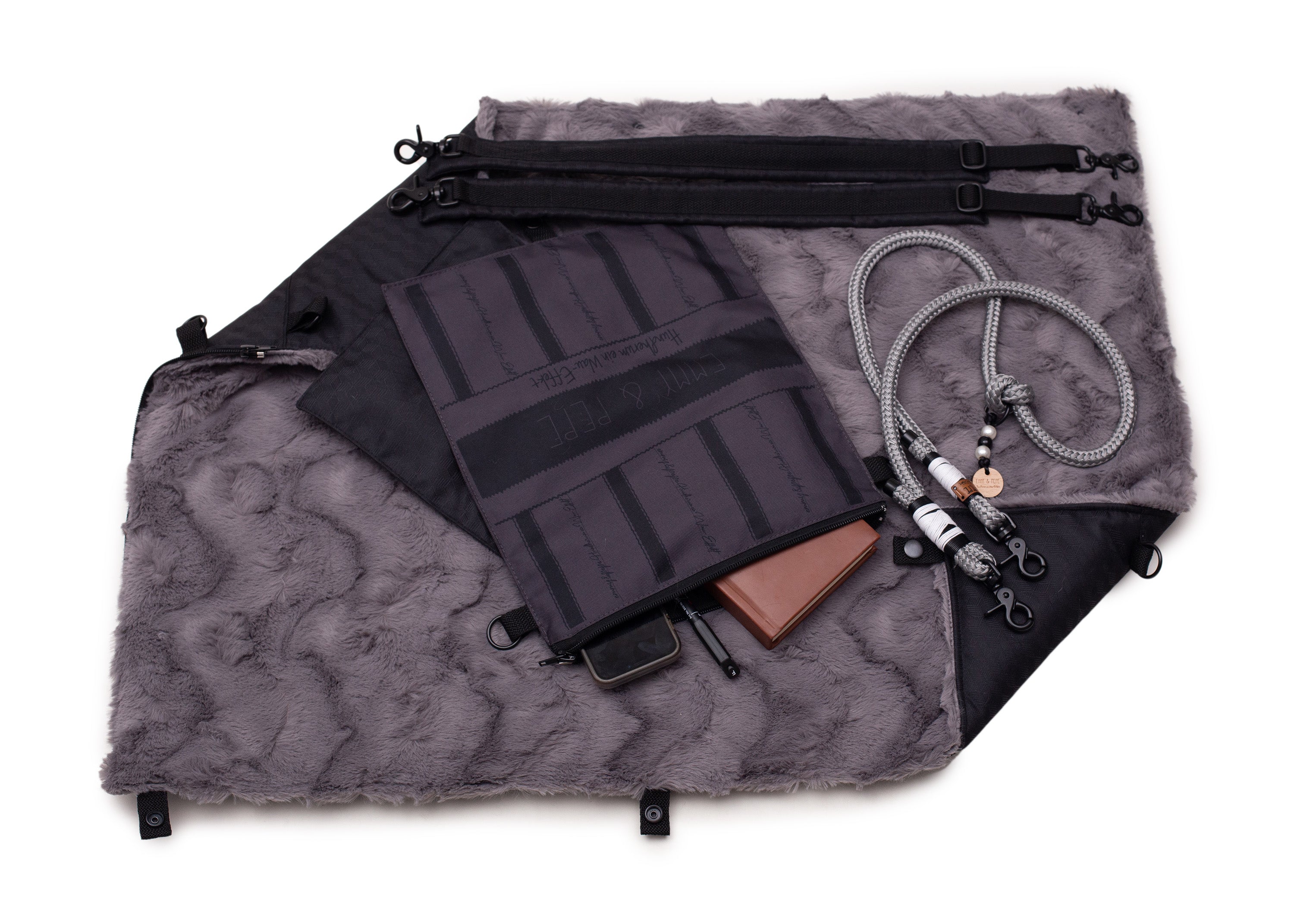 Wau-Backpack Hundereisedecke Fröhliches Schwarz S (80x60cm),M (100x80cm)