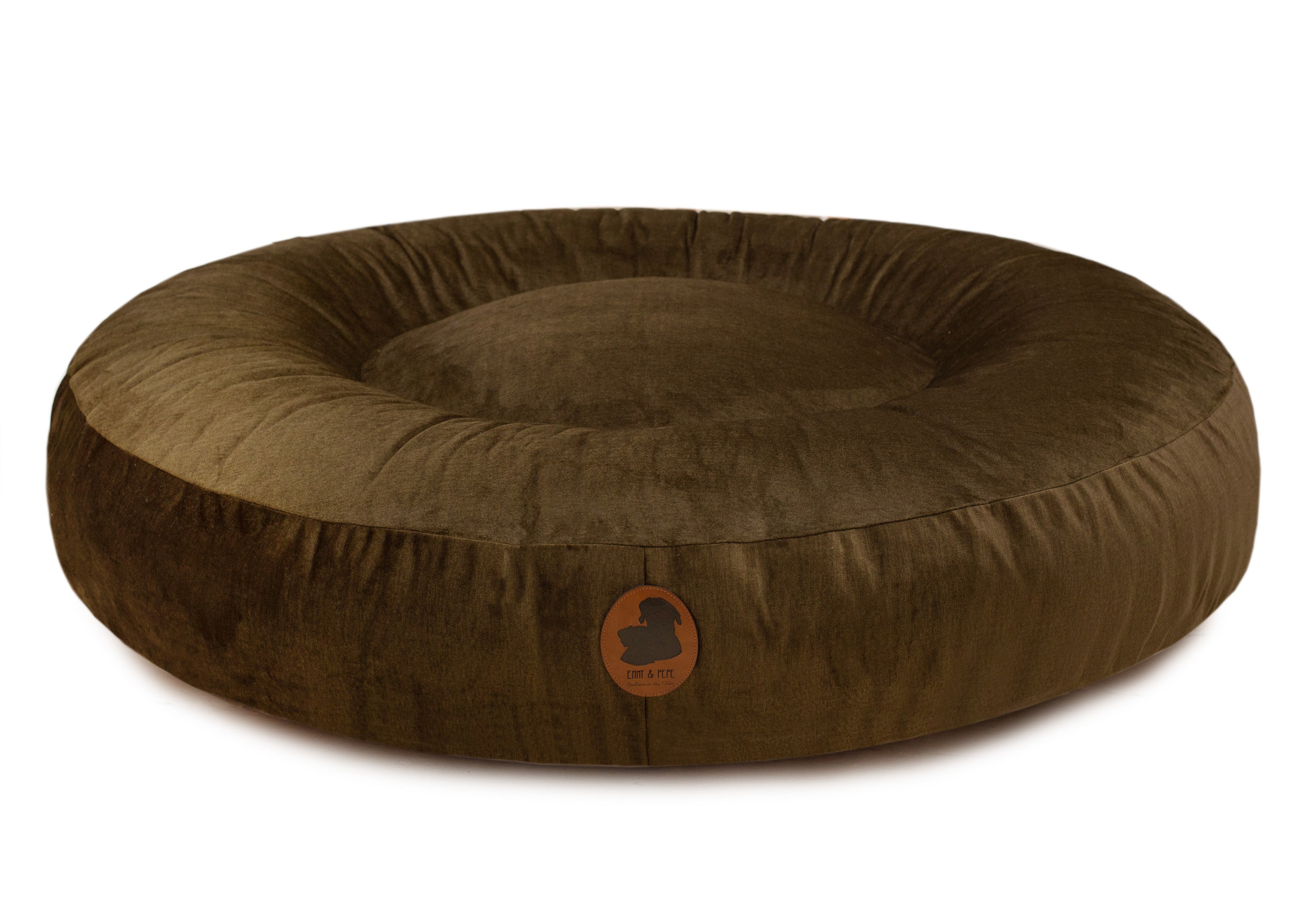 Wau-Bed orthopädisches Hundebett, Modell Pets Friendly Olive / Oval, besonders robuster Stoff