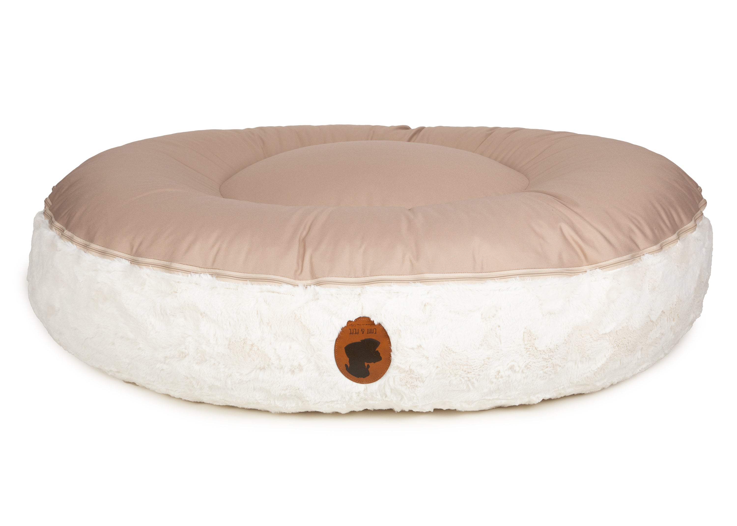 Wau-Bed orthopädisches Hundebett, Modell Wild Wave Creme / Oval - mit kühlender Sommerseite und kuscheliger Winterseite