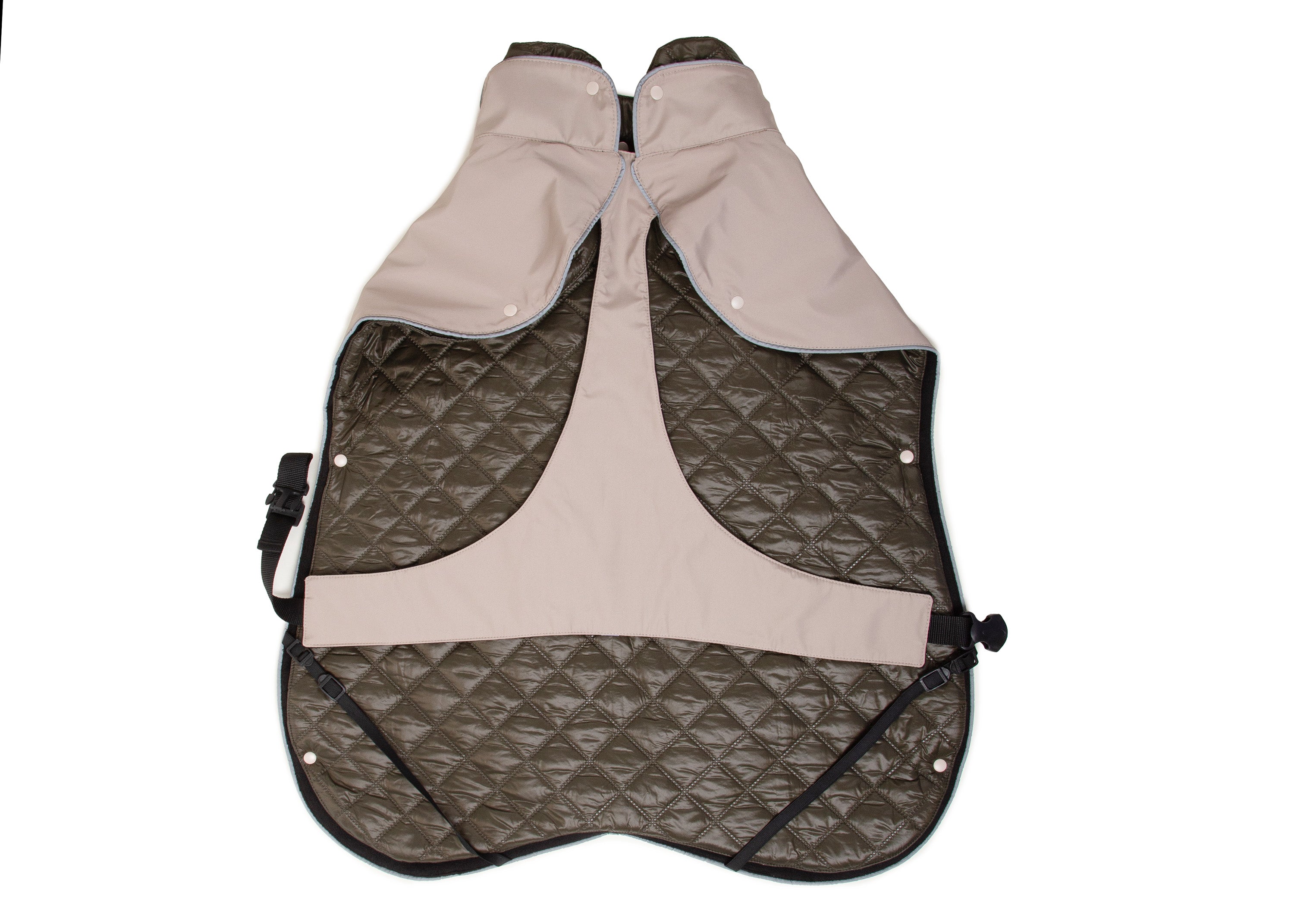 Wau-Coat Taupe, 2 in 1 Hundemantel für Regen und Kälte, herausnehmbares Innenfutter