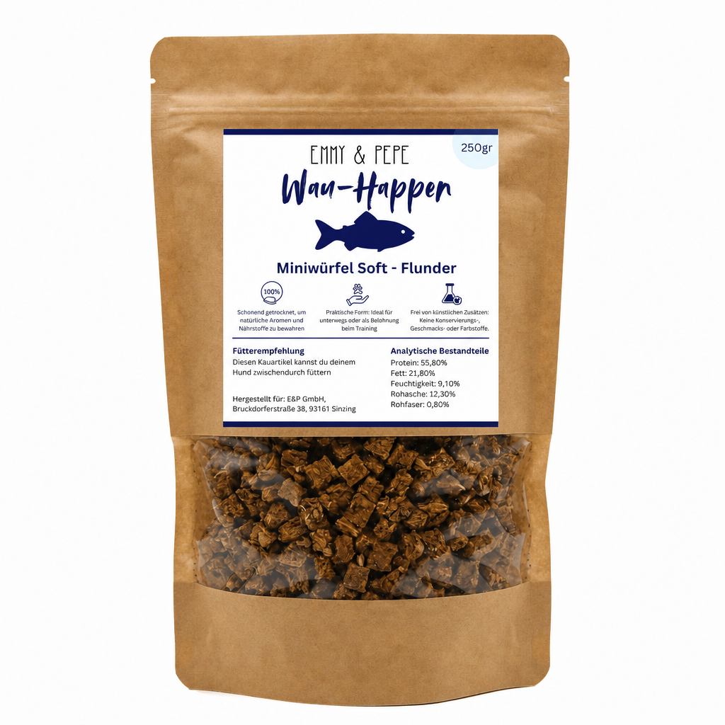 Wau-Happen Flunderfleisch-Miniwürfel Soft 250g
