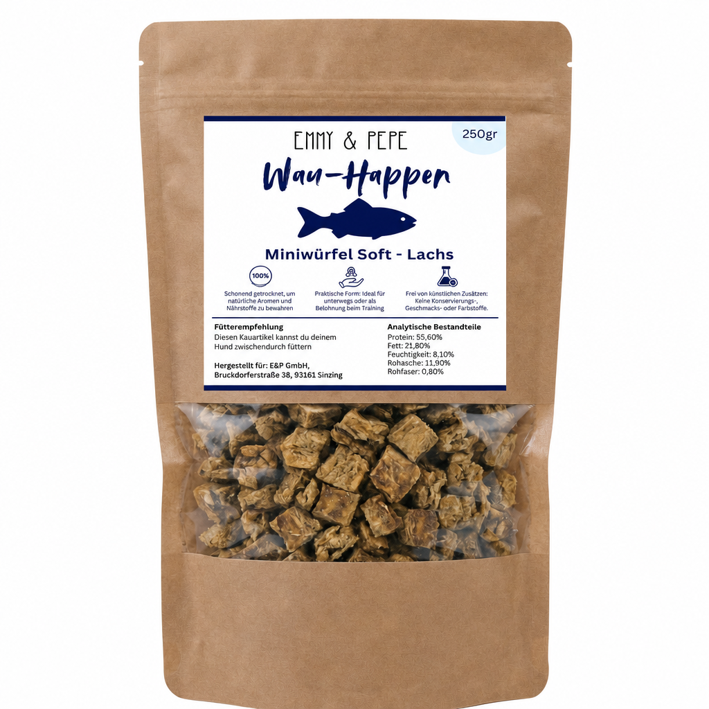 Wau-Happen Lachsfleisch-Miniwürfel Soft 250g
