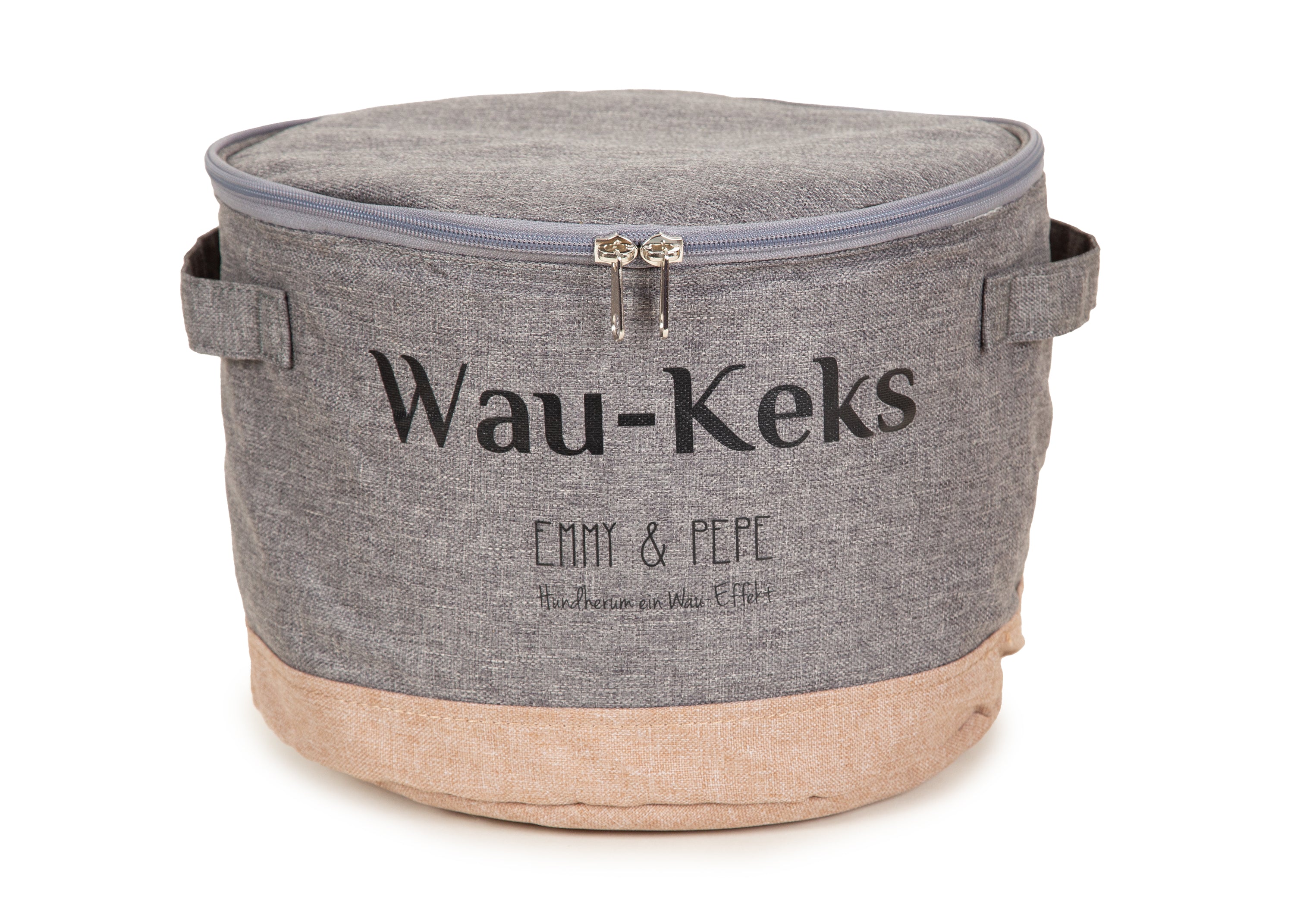 Wau-Keks Taupe – kompakte Hundefutter Aufbewahrung für Snacks & Leckerlis