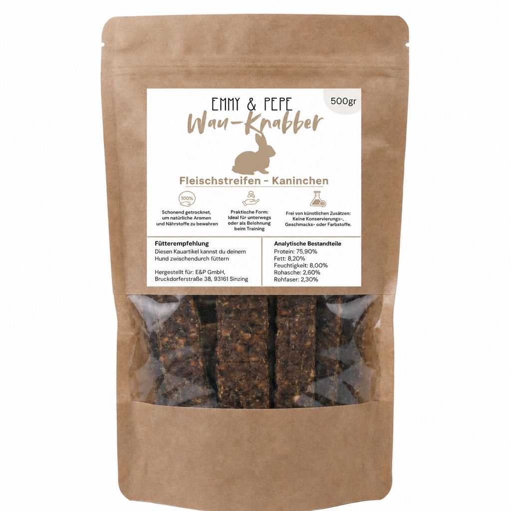 Wau-Knabber Kaninchenfleisch-Streifen 500g