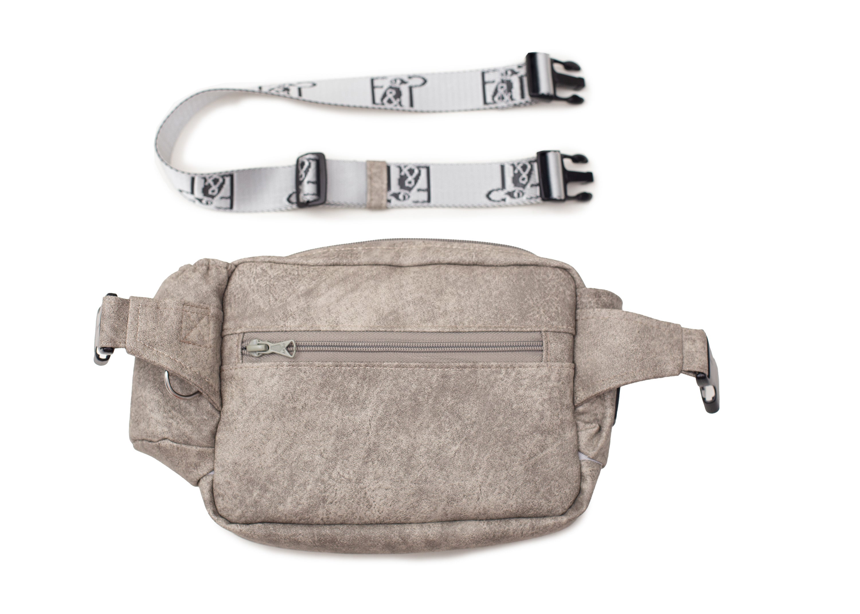 Wau-Pack große Gassitasche, leicht strukturierte Oberfläche, Modell Kunstleder Beton, mit vielen praktischen Fächern für jeden Spaziergang - auch stylisch als Crossbody-Bag tragbar
