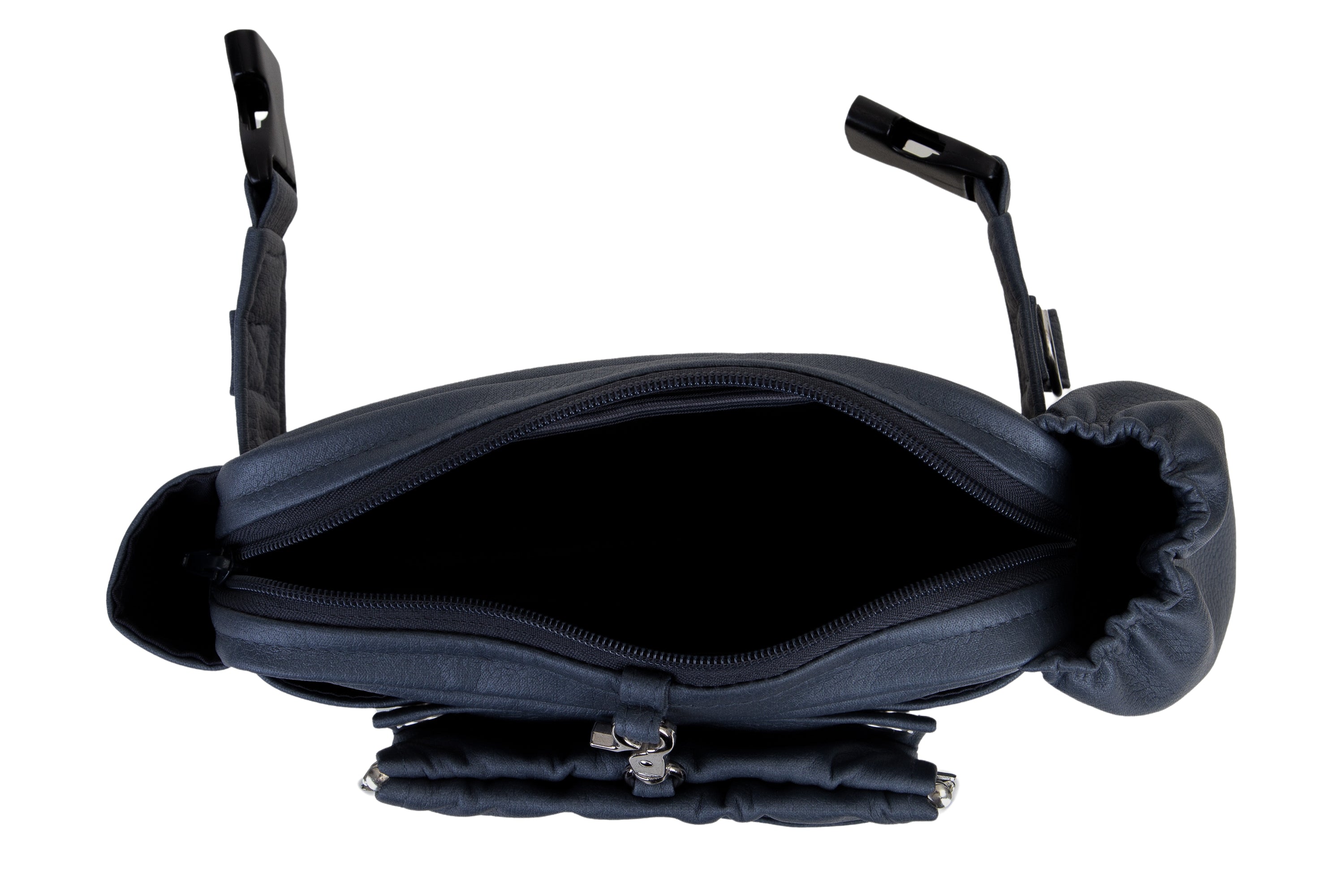 Wau-Pack große Gassitasche, Modell Kunstleder Midnight, dunkles Blau - großes Innenfach mit viel Platz für Handy, Geldbeutel und mehr