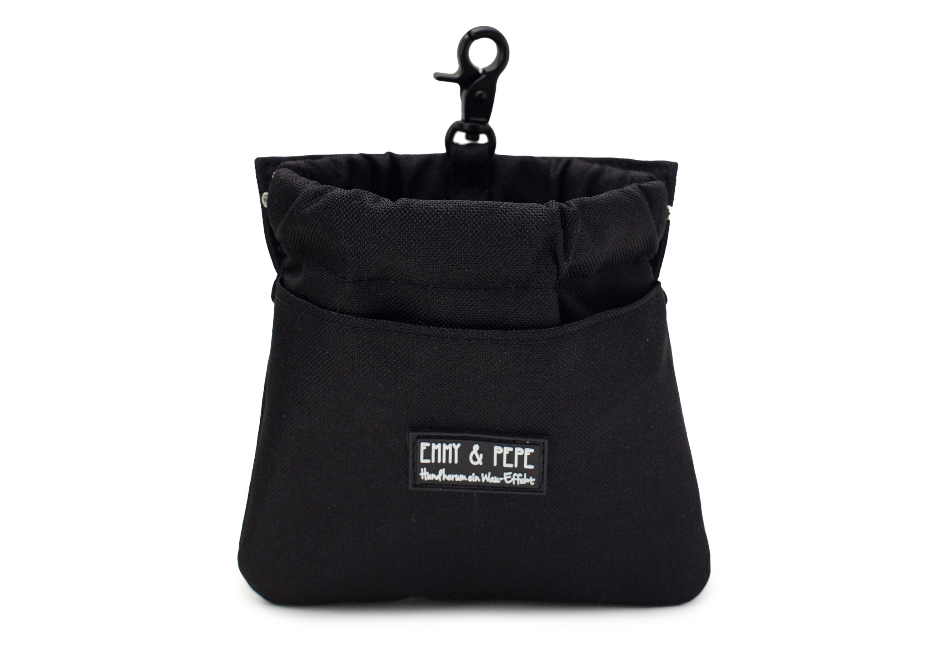 Wau-Pack große Gassitasche, Modell Lothar, olive-grüne Tasche mit schwarzem Lecherlibeutel - abnehmbare Leckeritasche Wau-Pocket