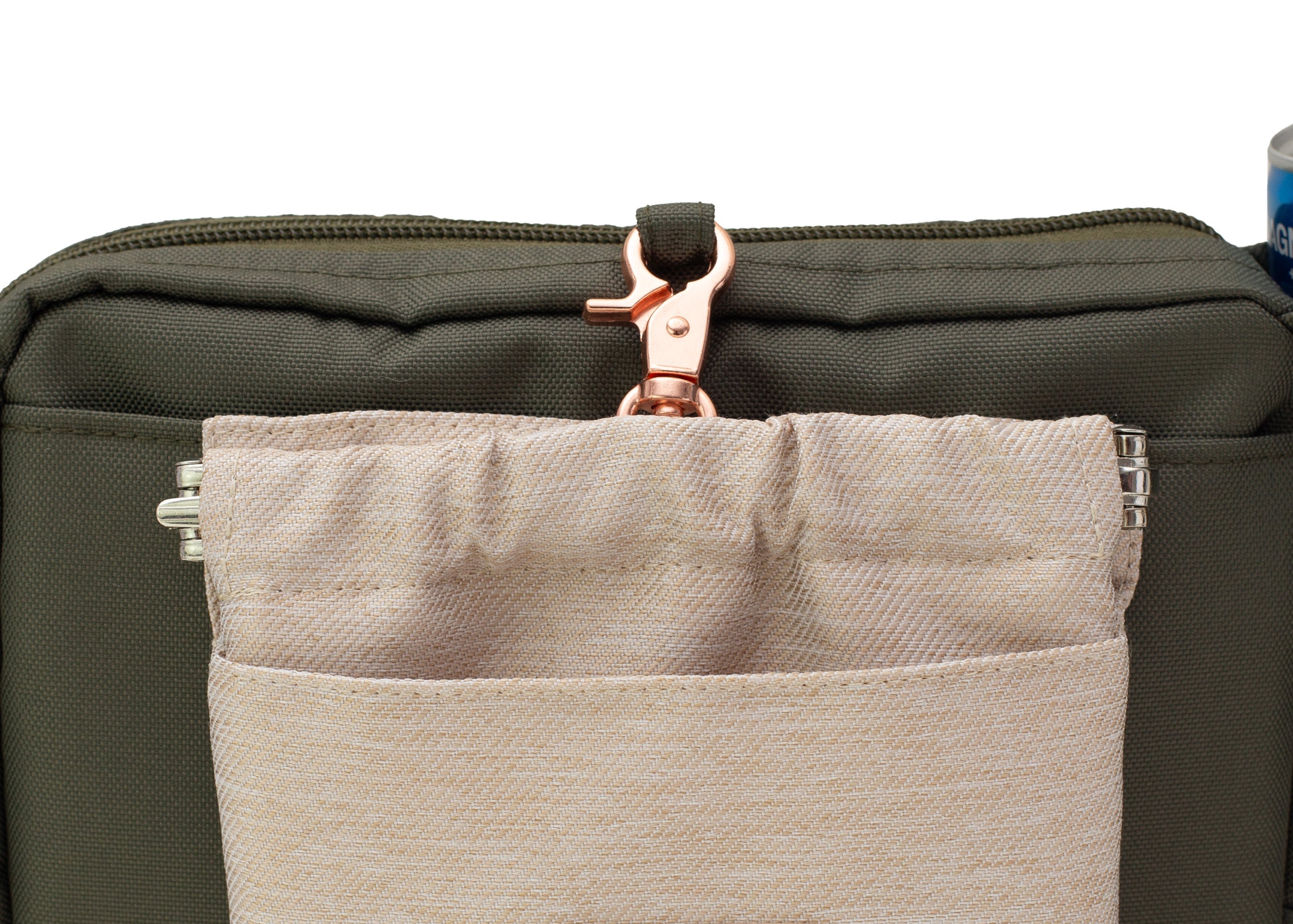 Wau-Pack große Gassitasche, Modell Lotte, olivegrüne Tasche mit heller Leckerlitasche Wau-Pocket