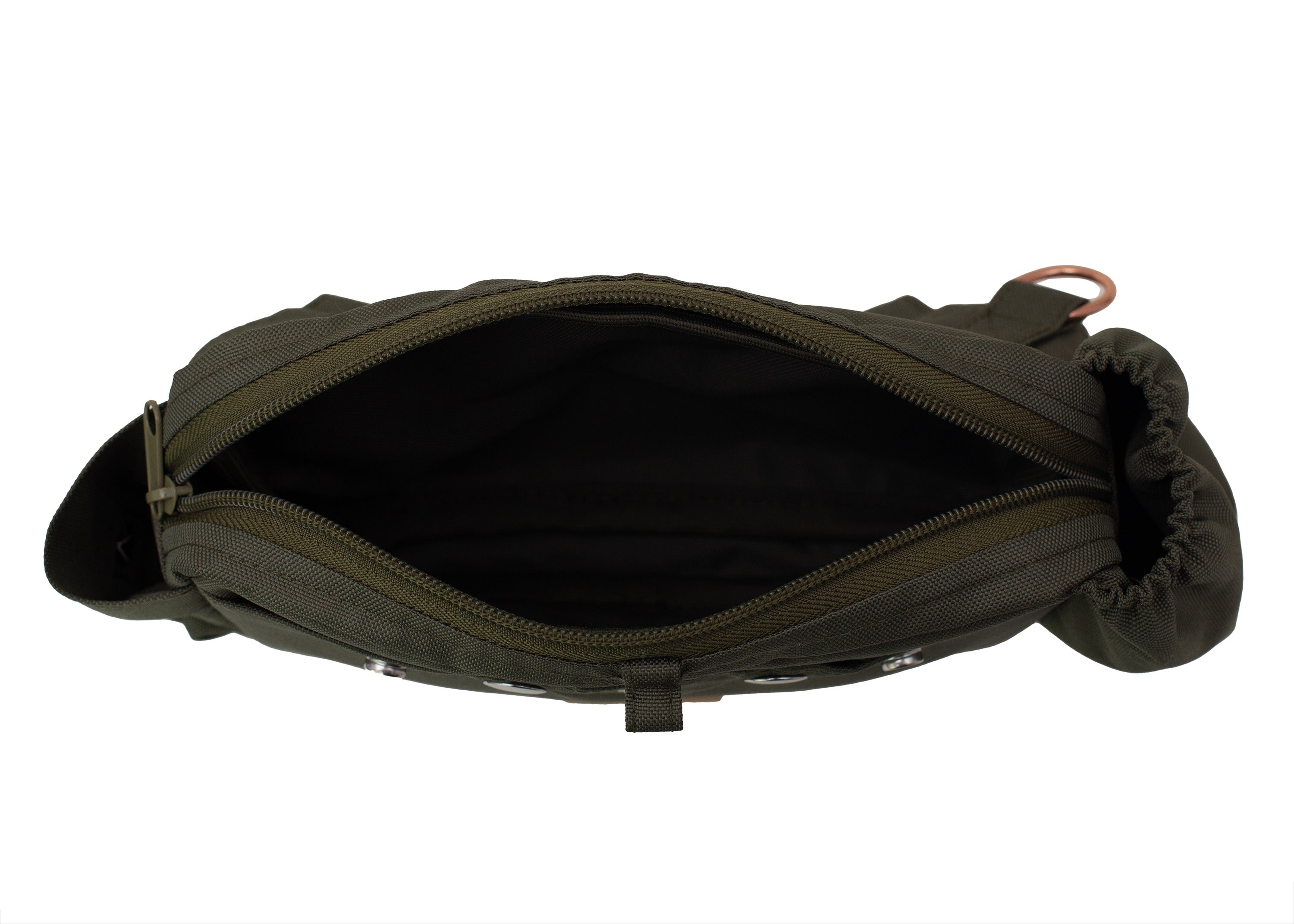 Wau-Pack große Gassitasche, Modell Lotte, olivegrüne Tasche mit heller Leckerlitasche Wau-Pocket - großes Innenfach mit viel Platz für Geldbeutel, Handy und mehr