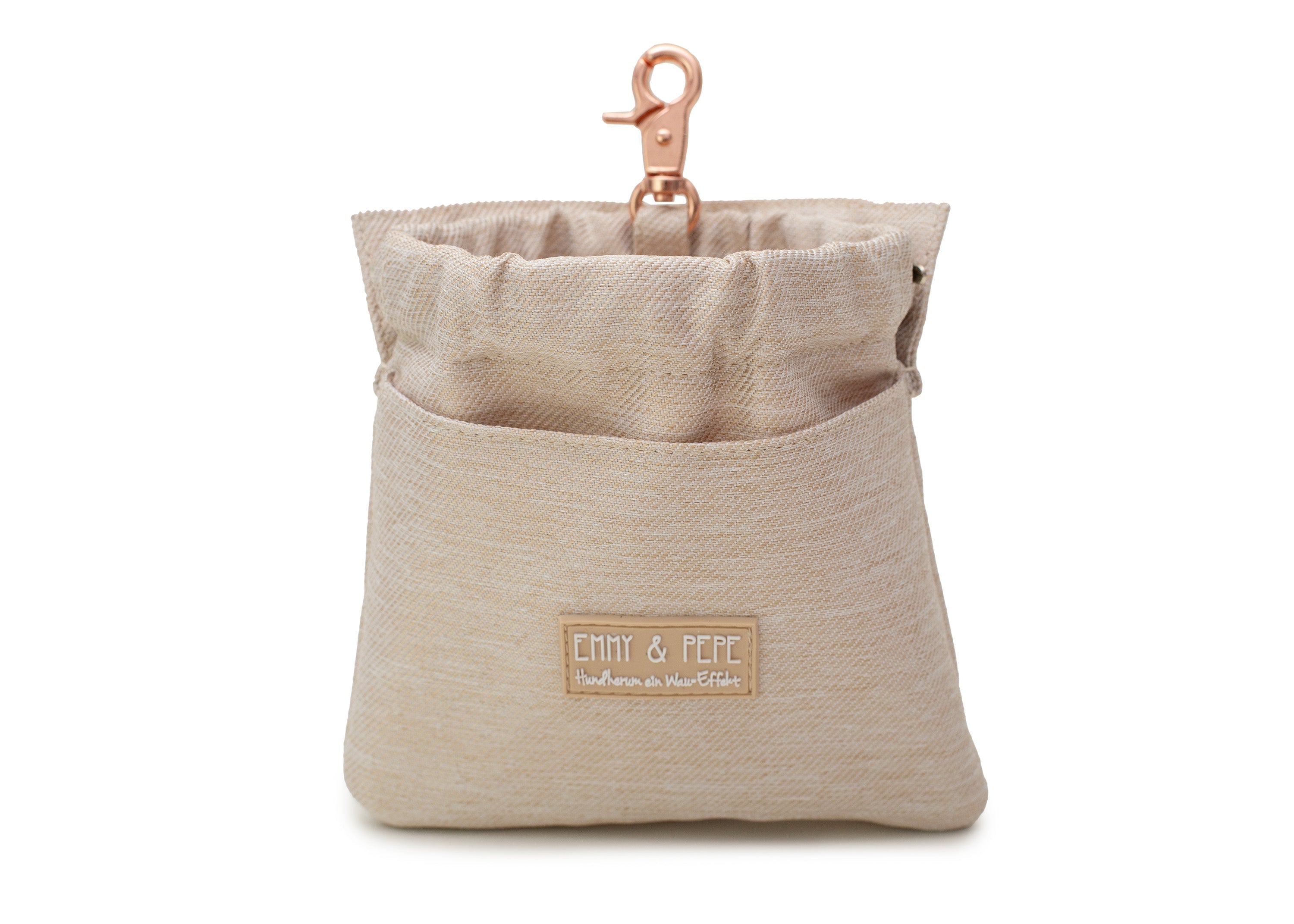 Wau-Pack große Gassitasche, Modell Lotte, olivegrüne Tasche mit heller Leckerlitasche Wau-Pocket