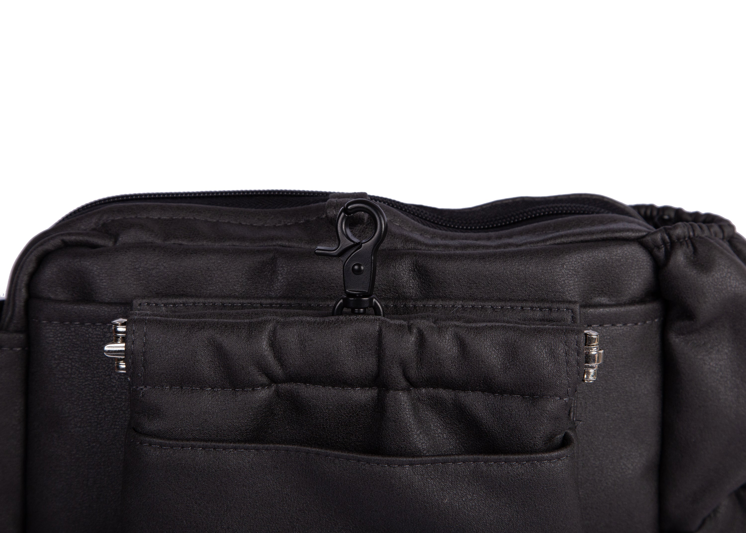 Wau-Pack große Gassitasche, Modell Wildleder Anthrazit - mit abnehmbarer Leckerlitasche