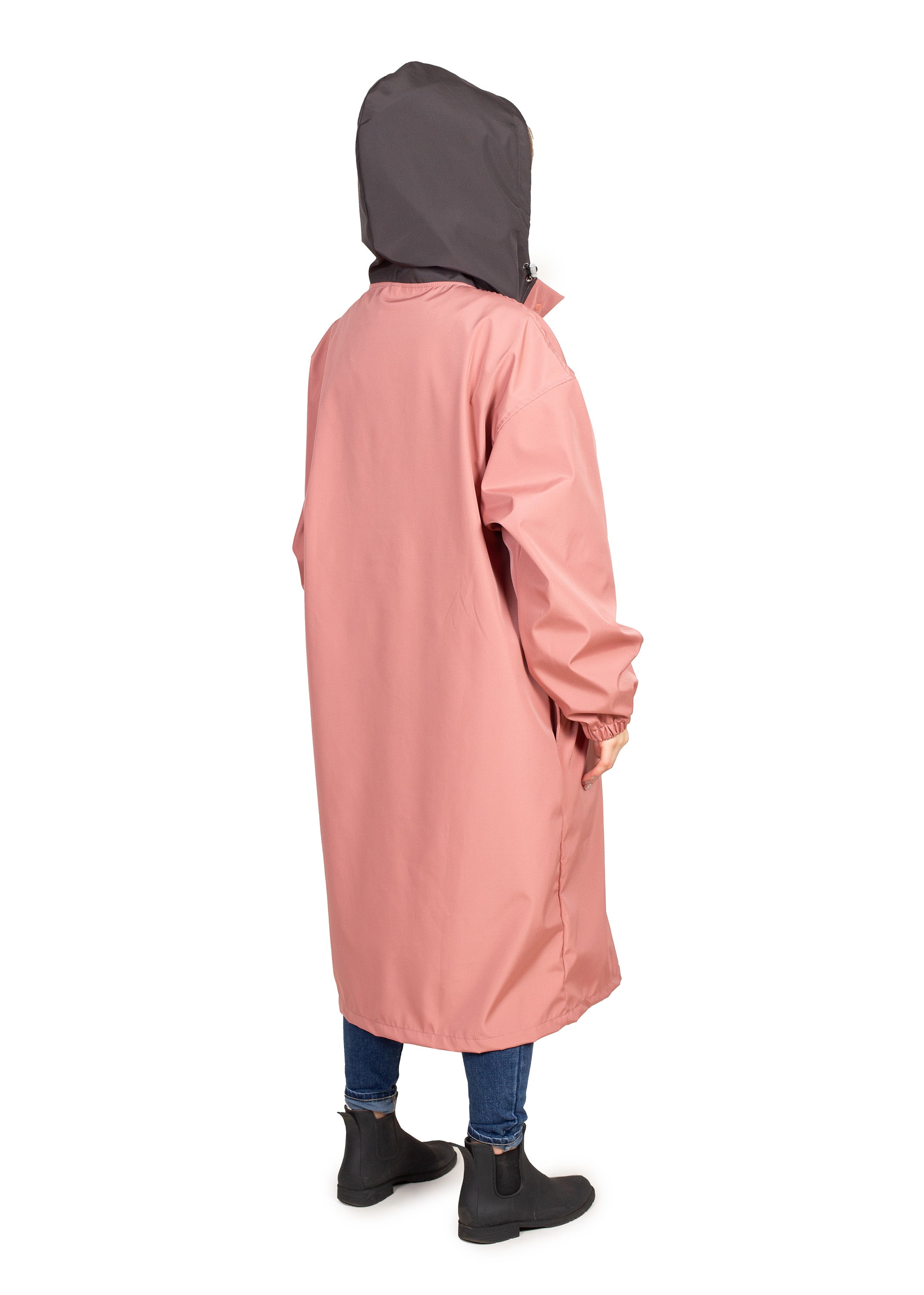 Wau-Poncho Regenponcho, Modell Rosa-Anthrazit - in verschiedenen Größen