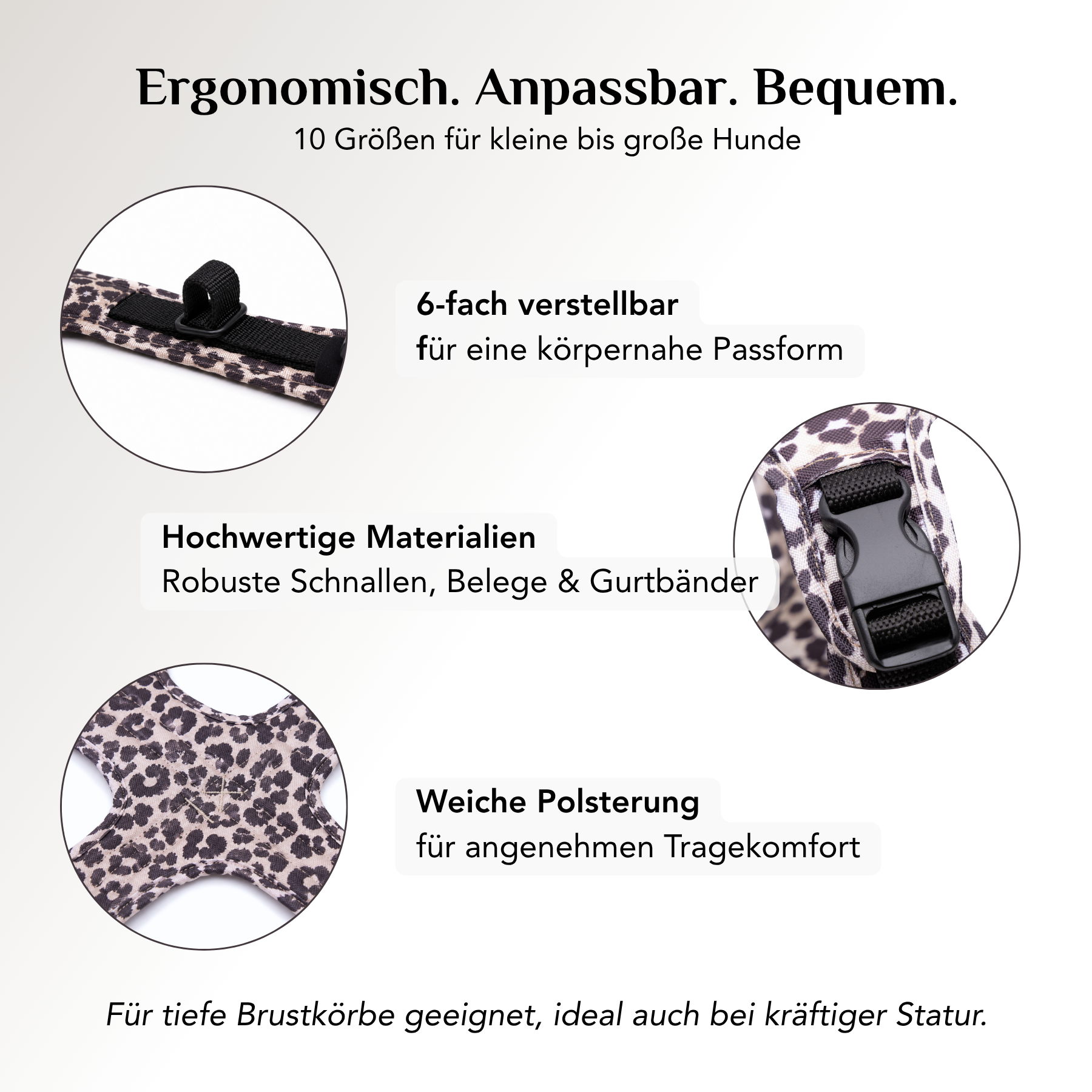 Ergonomische Passform des Wau-Safety Sicherheitsgeschirrs Leo Dark mit Y-Form und Polsterung