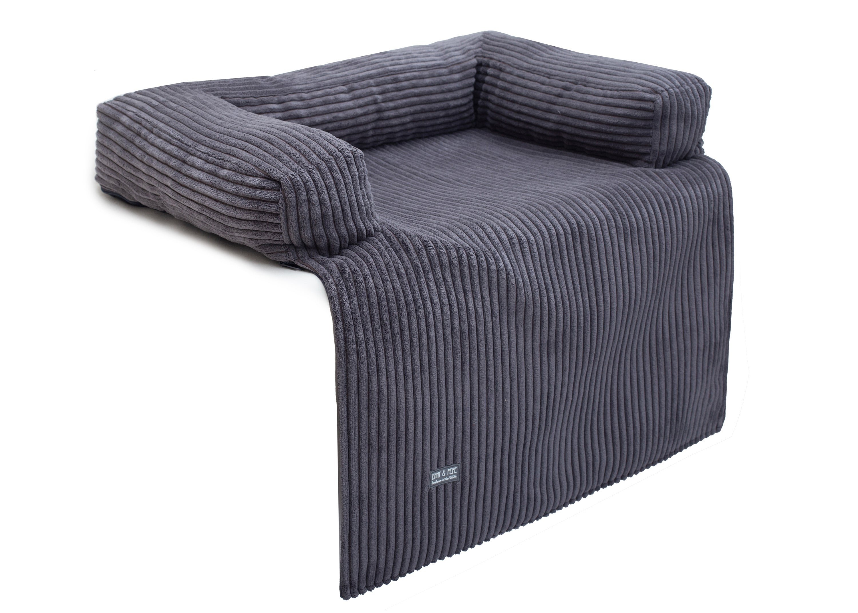 Wau-Sofa, Sofaauflage mit Rand, Cord Dark Grey, in verschiedenen Größen