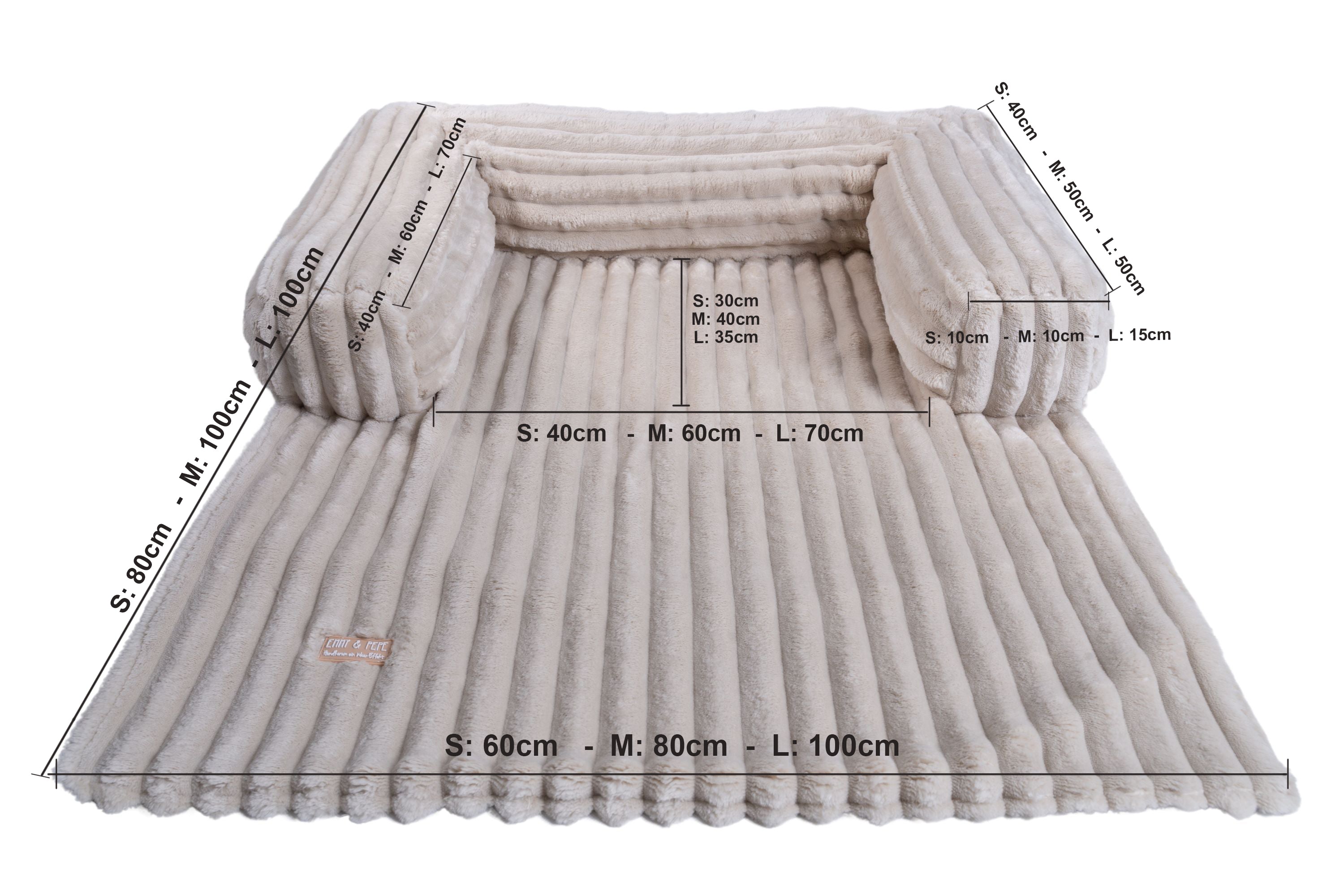 Wau-Sofa, Sofaauflage mit Rand, Cord Dark Grey, in verschiedenen Größen