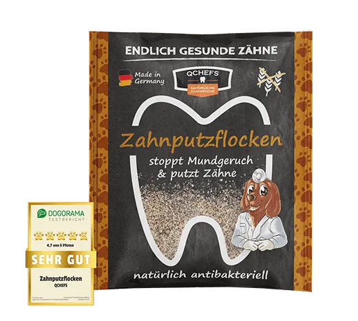 QCHEFS Zahnputzflocken Hund "Papie"
