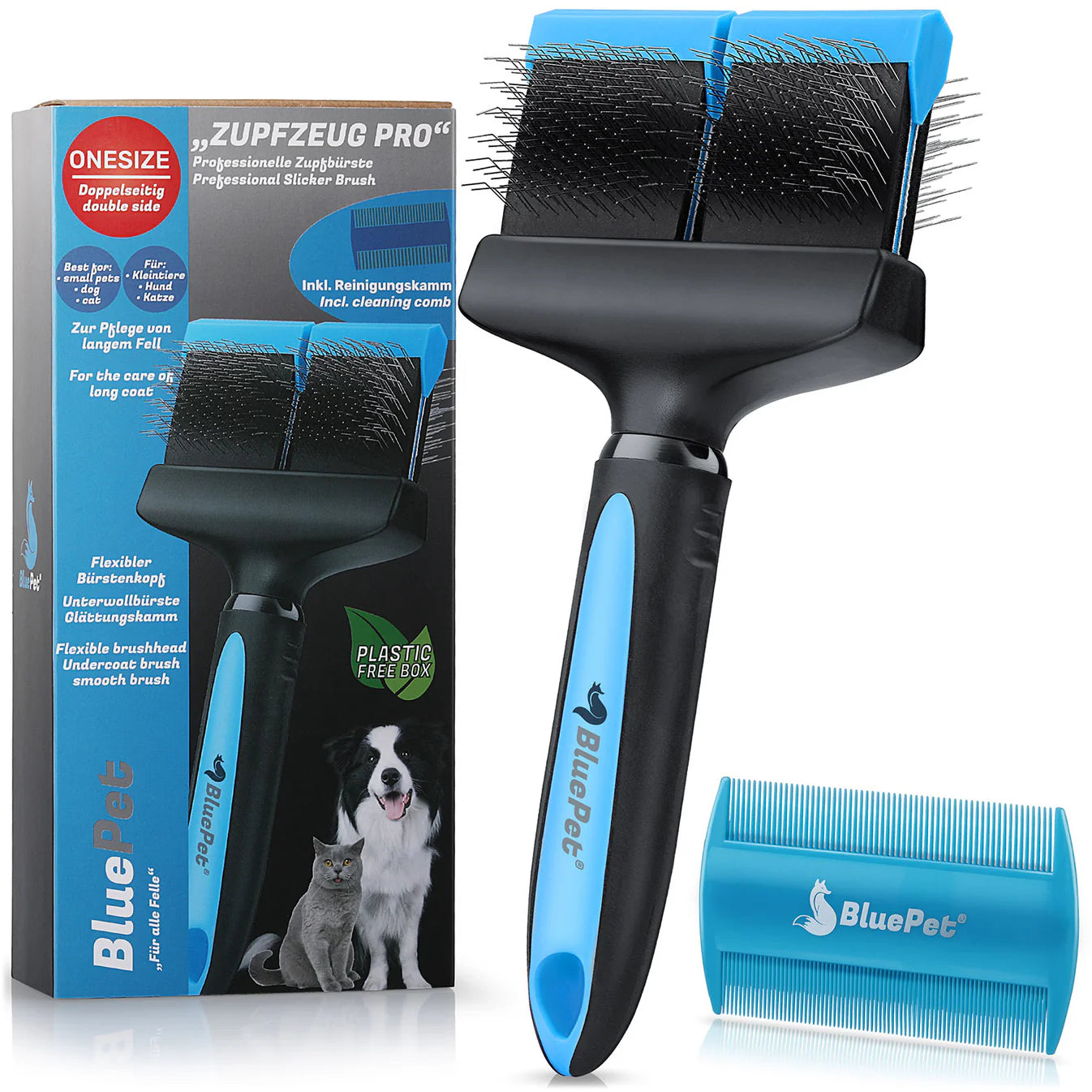 BluePet Zupfzeug Hundebürste PRO