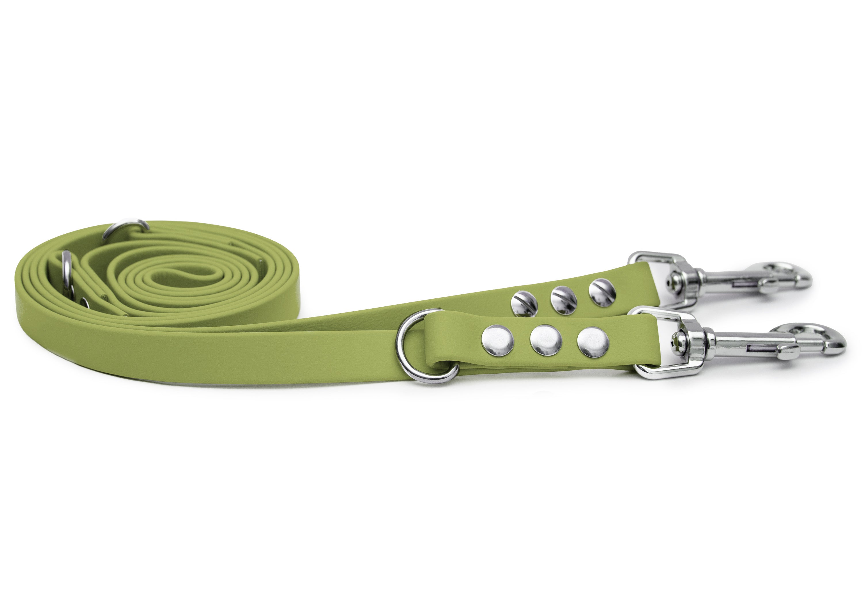 EMMY & PEPE Hundeleine Biothane Khaki mit Bolzenkarabiner Silber