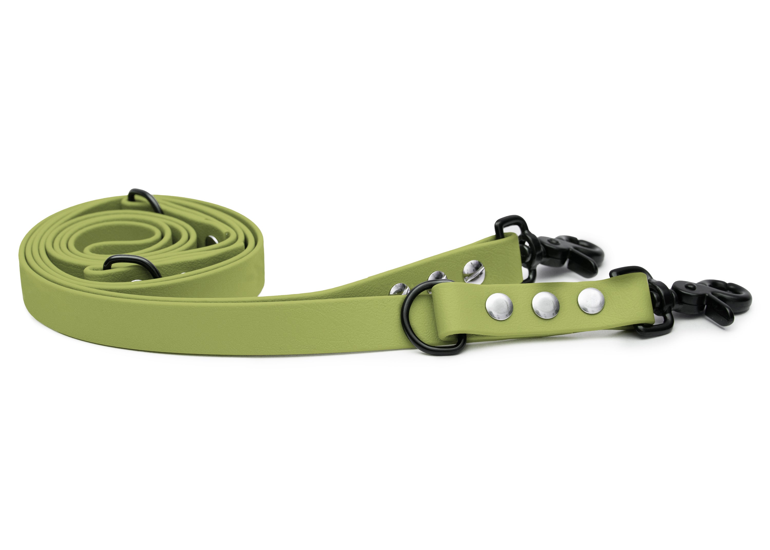 EMMY & PEPE Hundeleine Biothane Khaki mit Scherenkarabiner Schwarz
