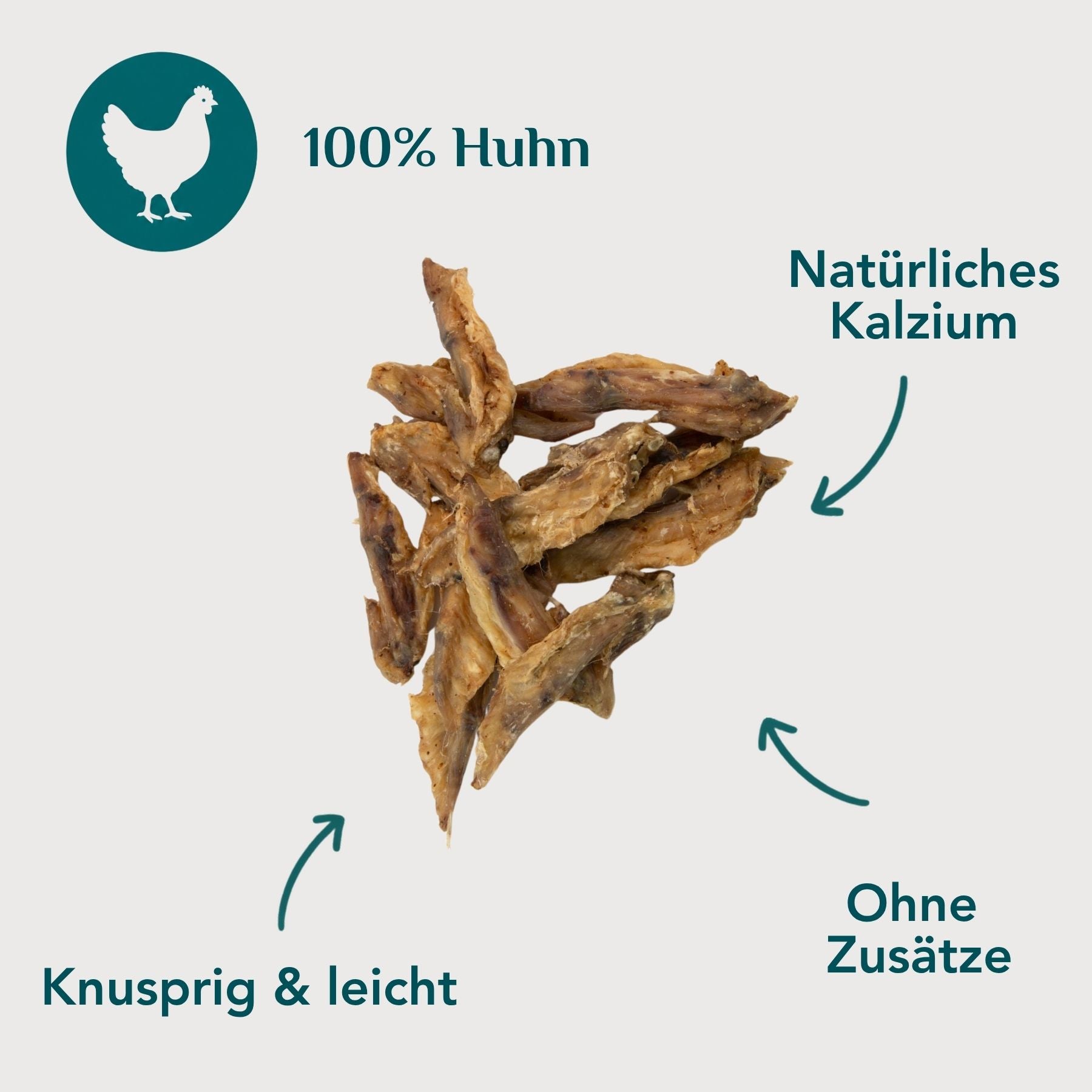Wau-Knabber Hühnerflügelspitzen freigestellt – 100 % Huhn, natürliches Kalzium, knusprig, ohne Zusätze