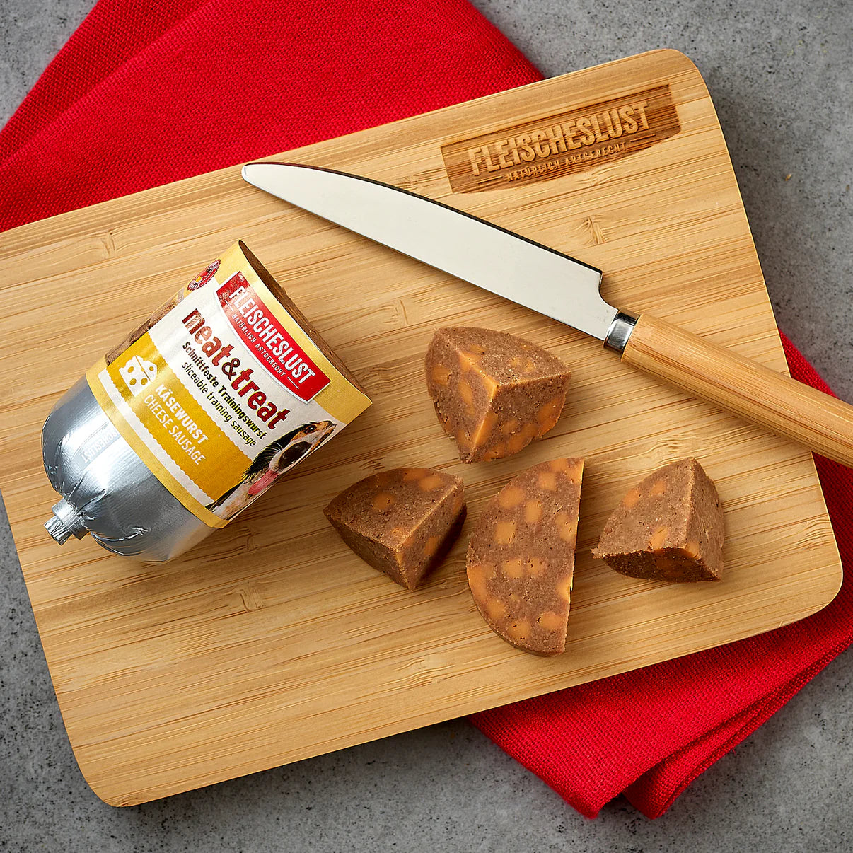 Fleischeslust Meat & Treat cheese sausage 80g
