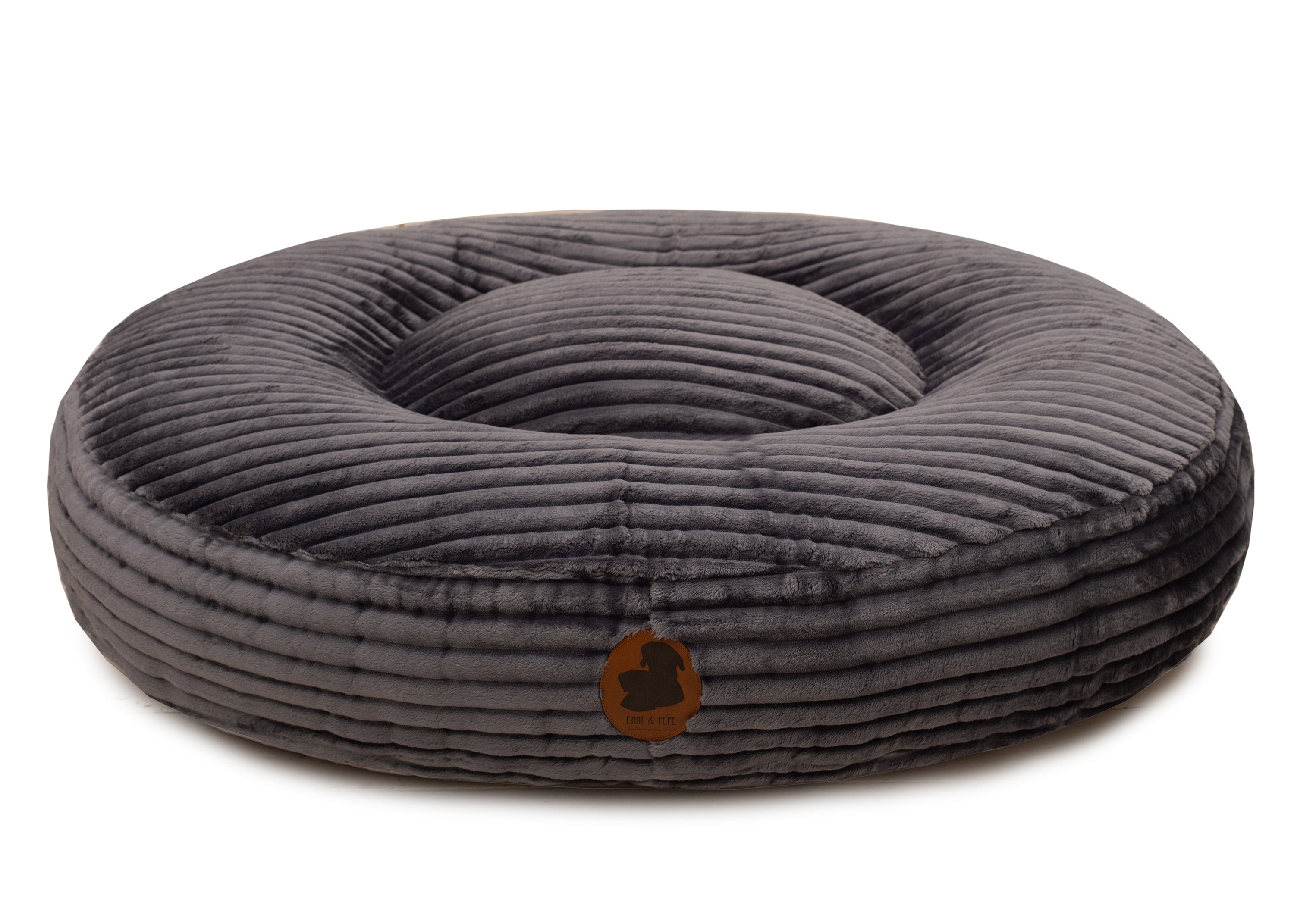 Wau-Bed orthopädisches Hundebett Kuschelcord Dark Grey / Oval