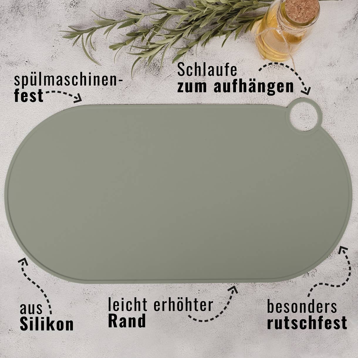 Silikon-Napfunterlage mit erhöhtem Rand und rutschfester Oberfläche
