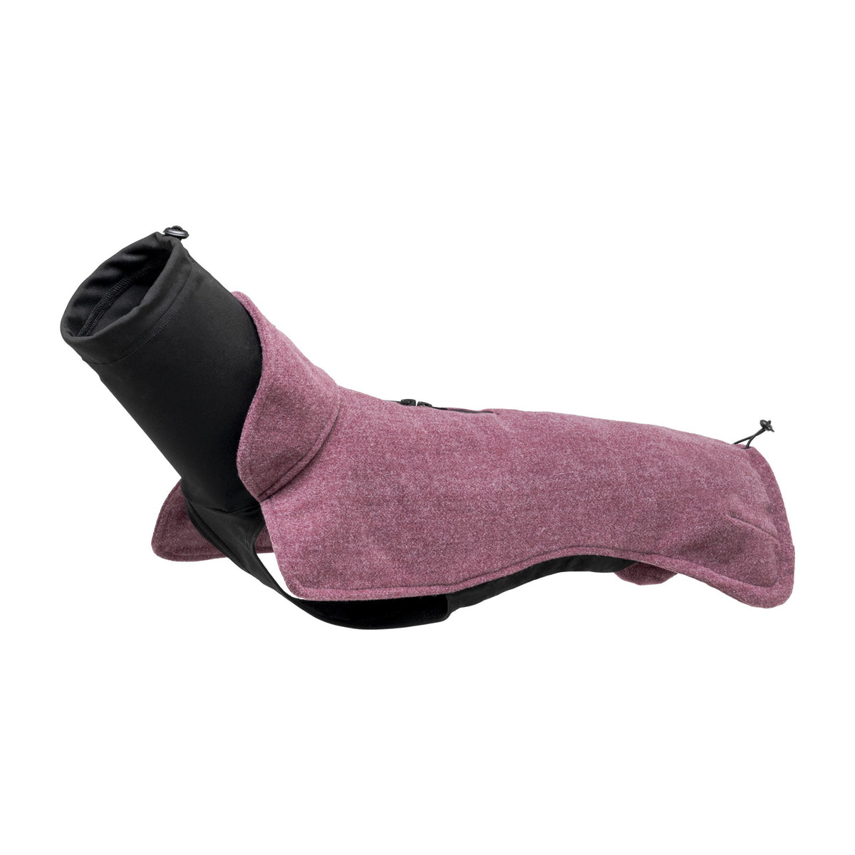 Wau-Jumper Hundepullover in Beere mit hohem schwarzem Rollkragen und Stretch-Bauchteil