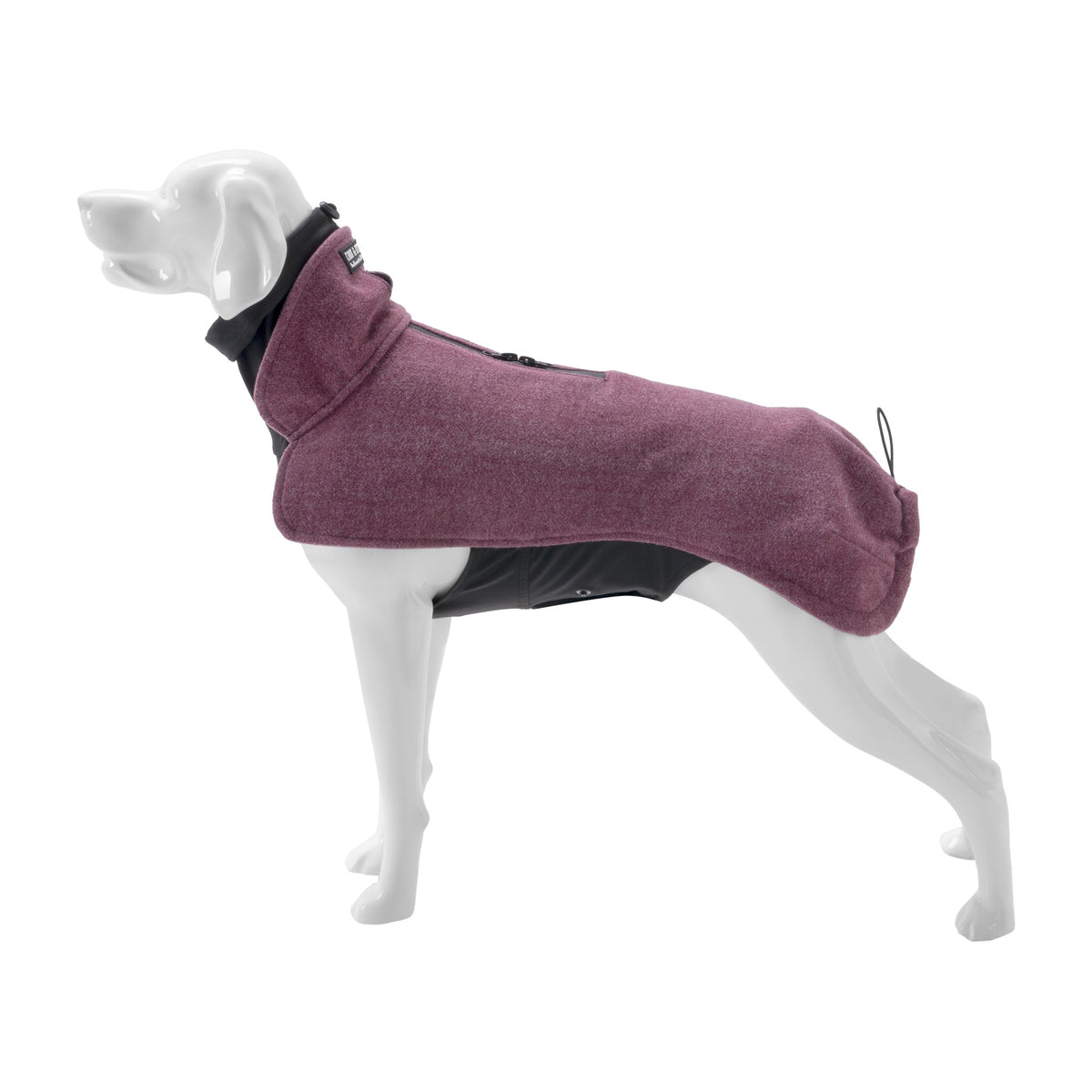 Wau-Jumper Hundepullover in Beere von der Seite, aus dicht gewirktem, doppellagigem Oberstoff