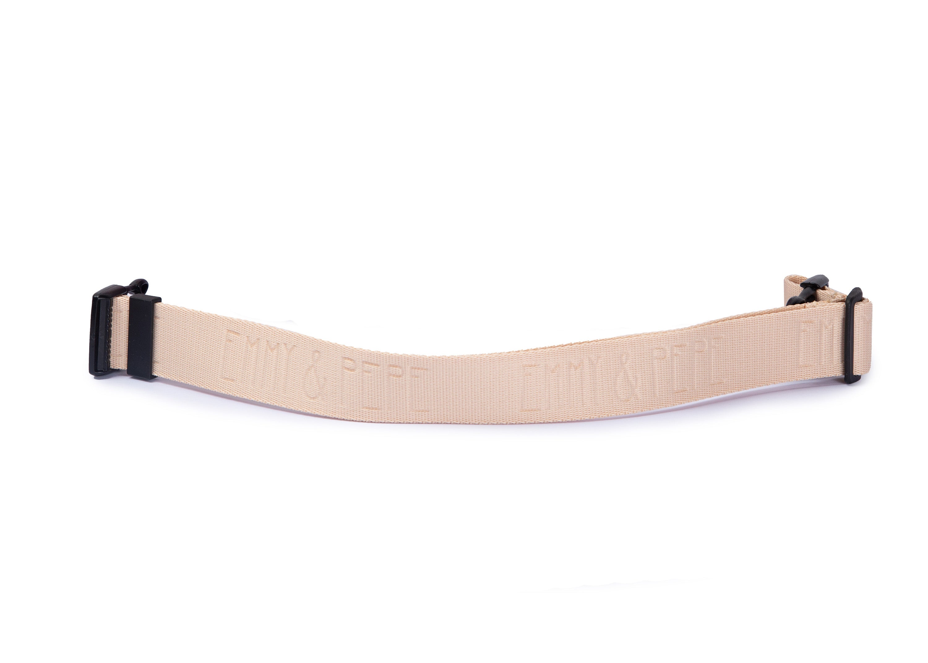 EMMY & PEPE Wau-Pack Ersatzgurt mit Logo in Creme – verstellbarer Wechselgurt für Wau-Pack Bauchtaschen aus strapazierfähigem Gurtband.