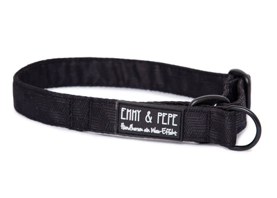 Zugstopp-Halsband Fröhliches Schwarz 1.5cm,2cm,3cm,4cm mit Verschluss in Dark Slate Gray